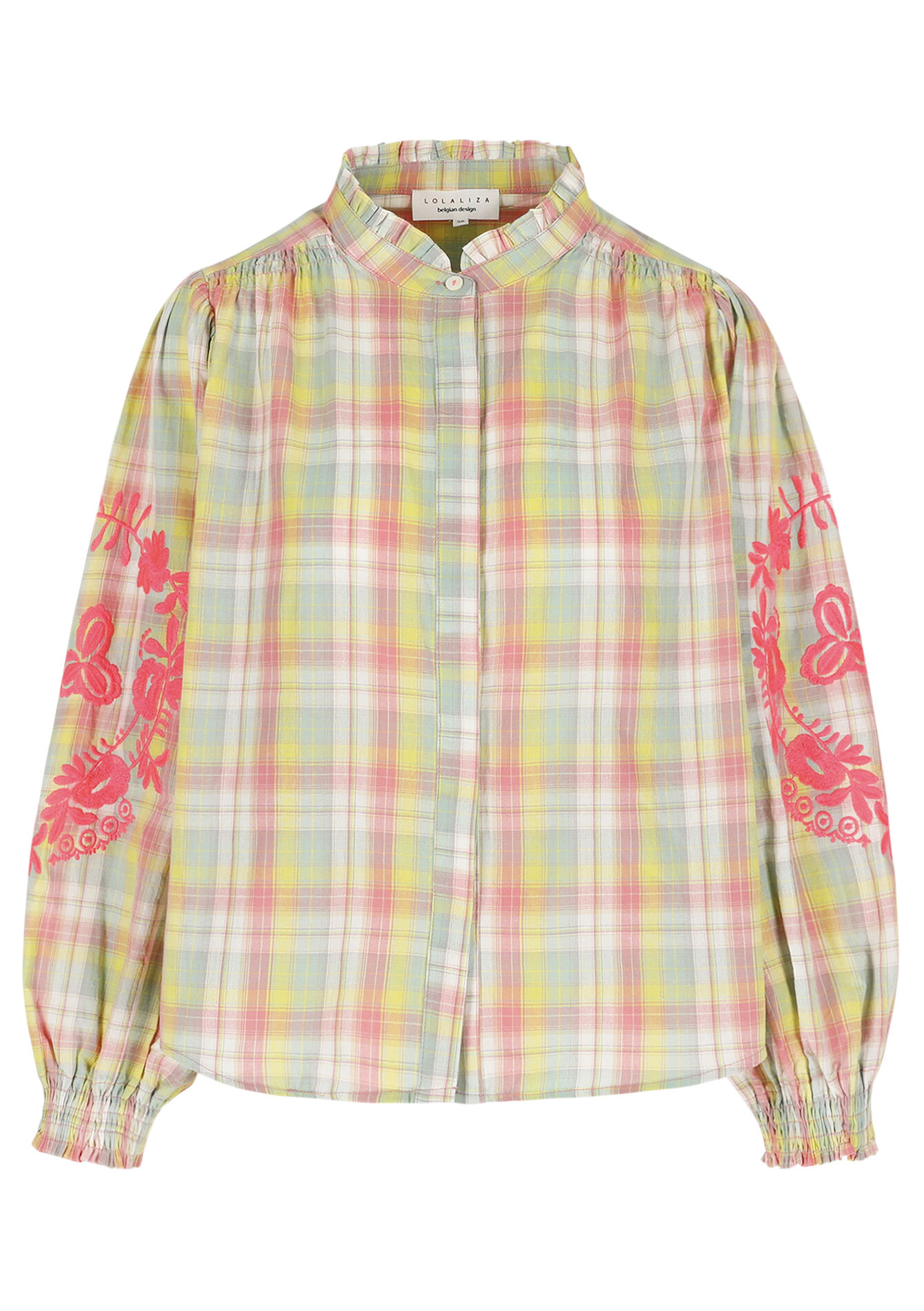 Luchtige blouse met ruitjes - KHAKI MINT - 05703034_2542