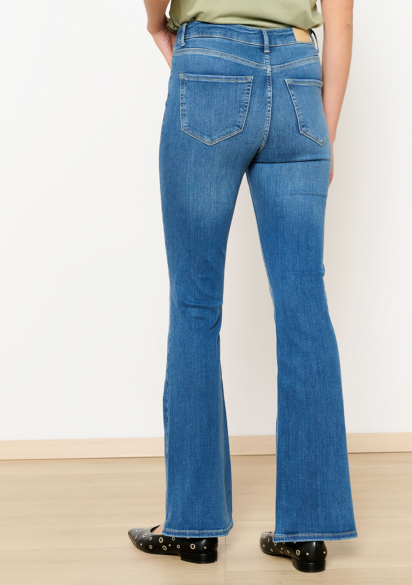Bootcut jeans met hoge taille, Bootcut jeans met hoge taille - MEDIUM BLUE - 22000559_0500