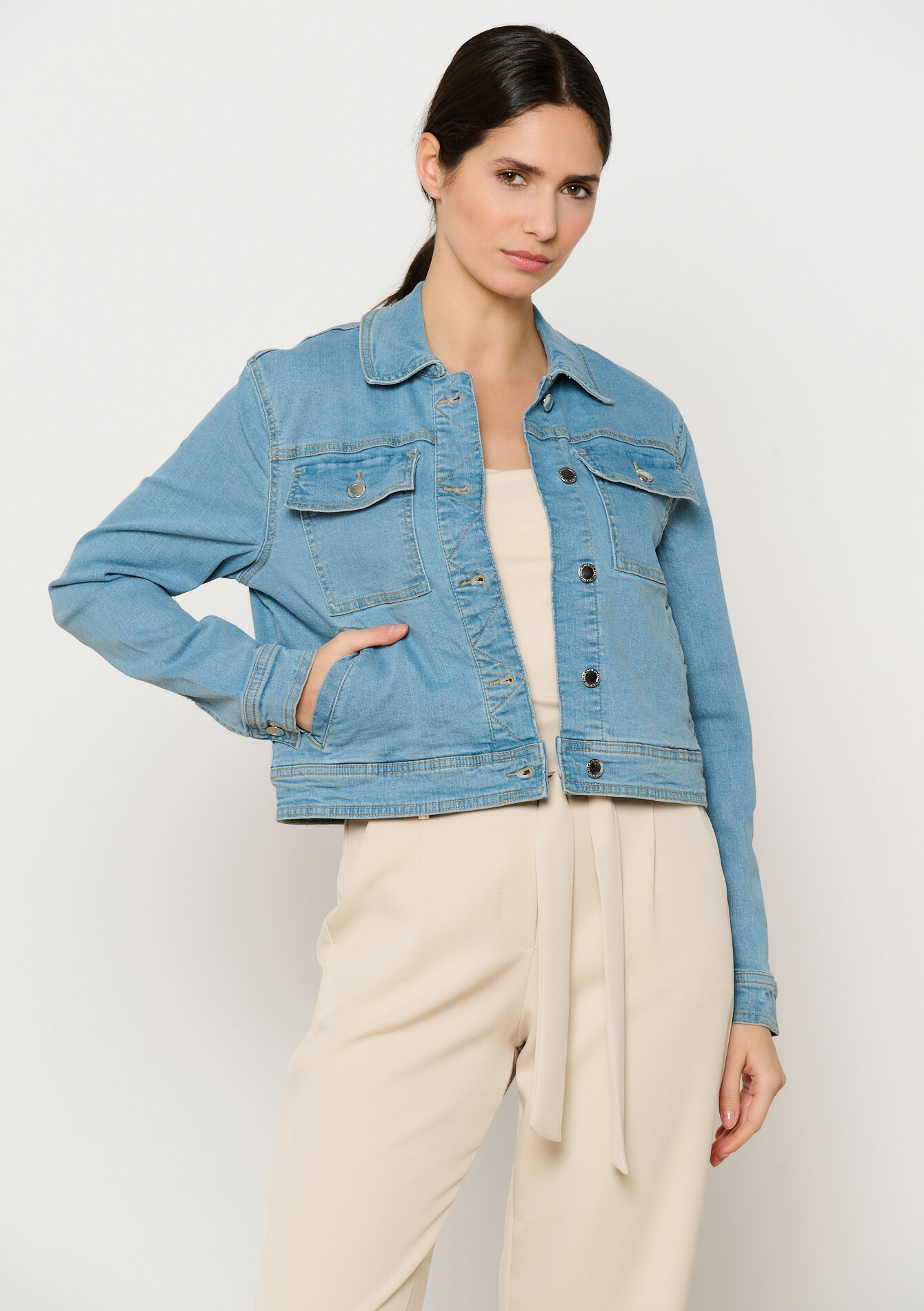 Denim jas - BLUE BLEACHED - 09100982_0502