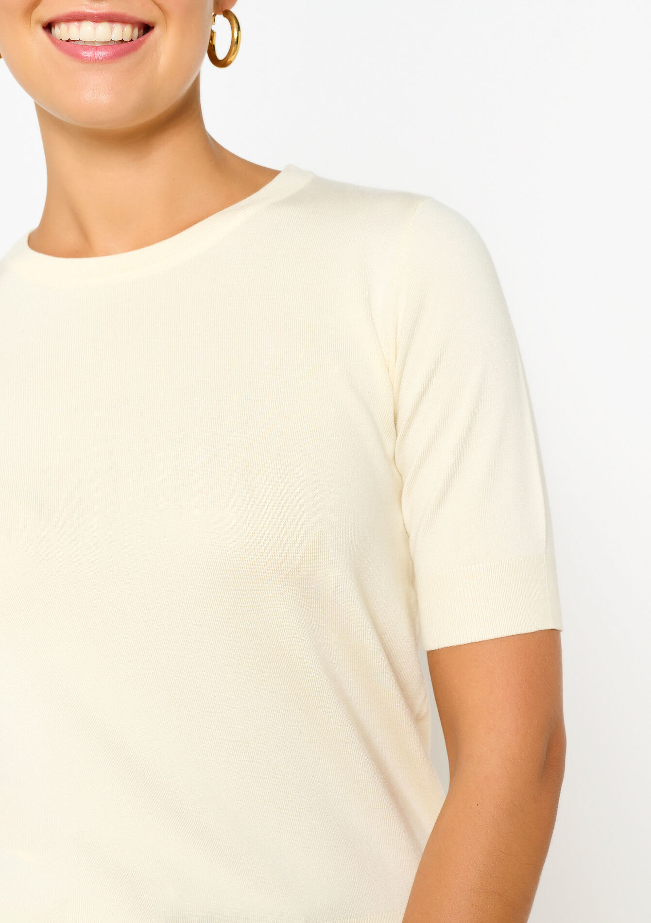 Short-sleeved pullover, Short-sleeved pullover - VANILLA WHITE - 04006459_1013