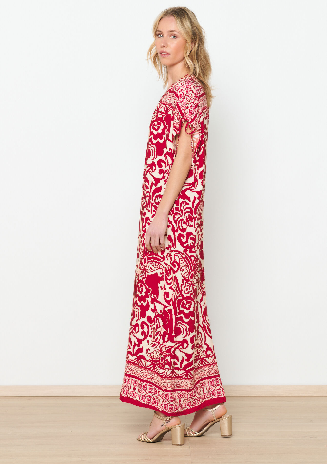 Kaftanjurk met bloemen, Kaftanjurk met bloemen - RED LIPSTICK - 08103575_5310