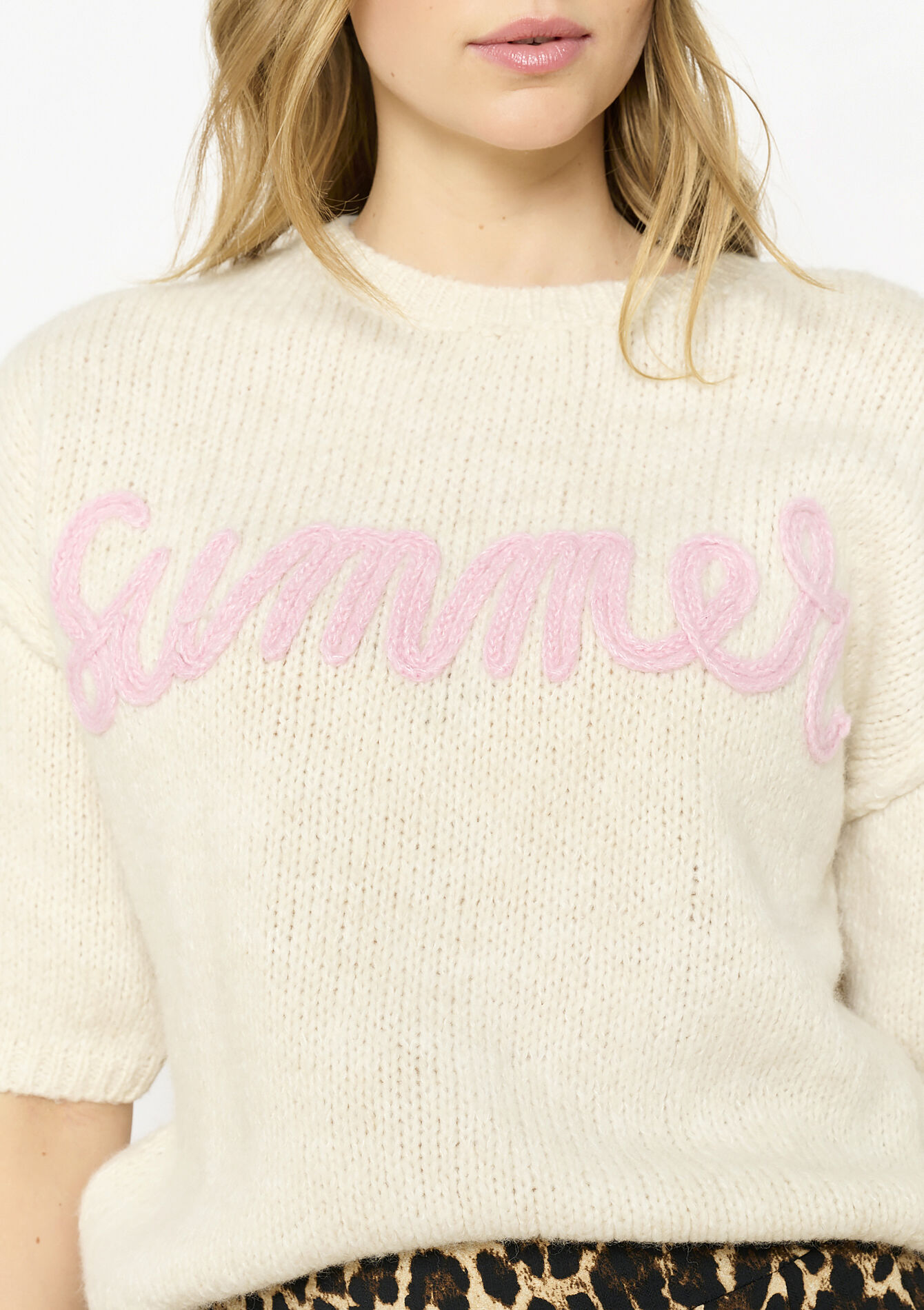 Zachte trui met opschrift - VANILLA WHITE - 04006907_1013