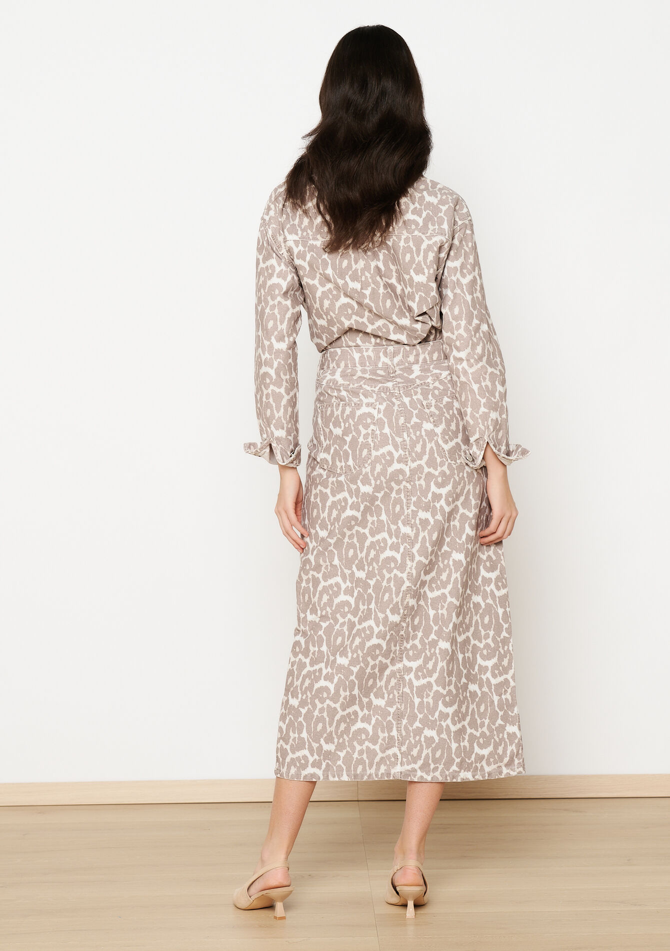 Denim rok met luipaardprint, Denim rok met luipaardprint - TAUPE - 07101337_1021
