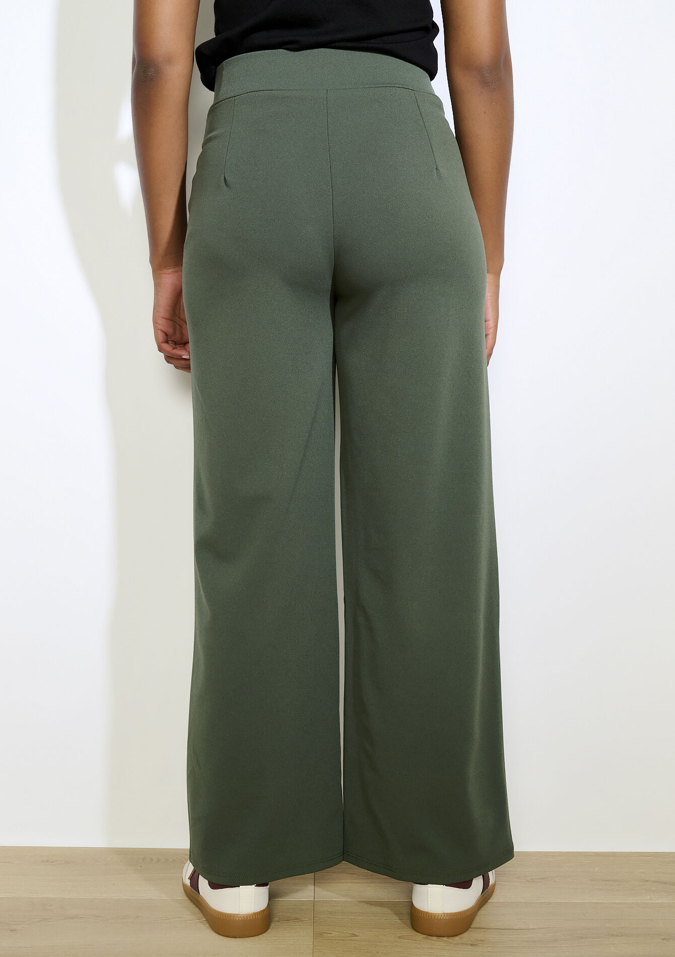 Soepele broek met hoge taille - KHAKI MED - 06601029_4327