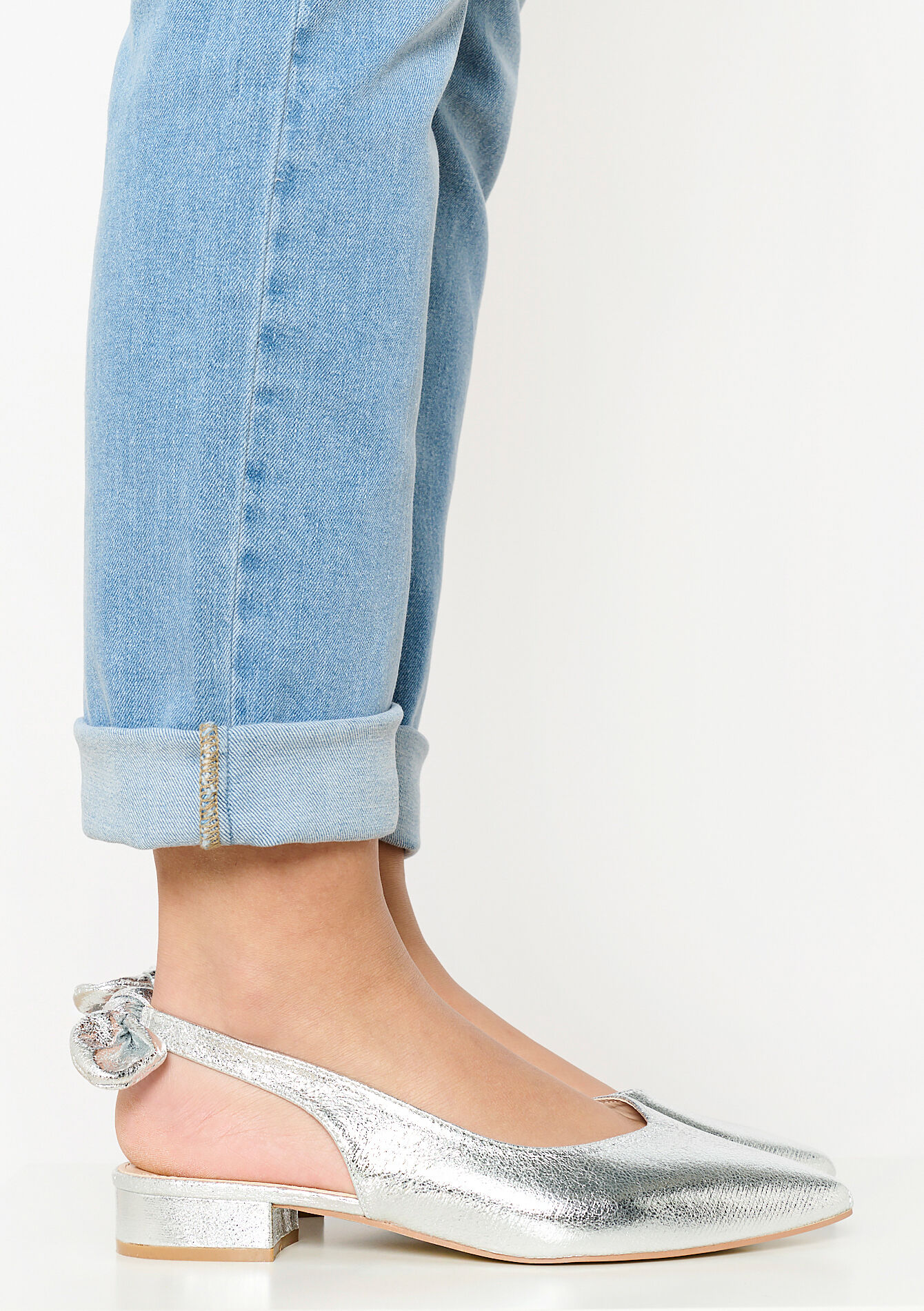 Metallic pumps met strikjes, Metallic pumps met strikjes - SILVER - 13000782_1059