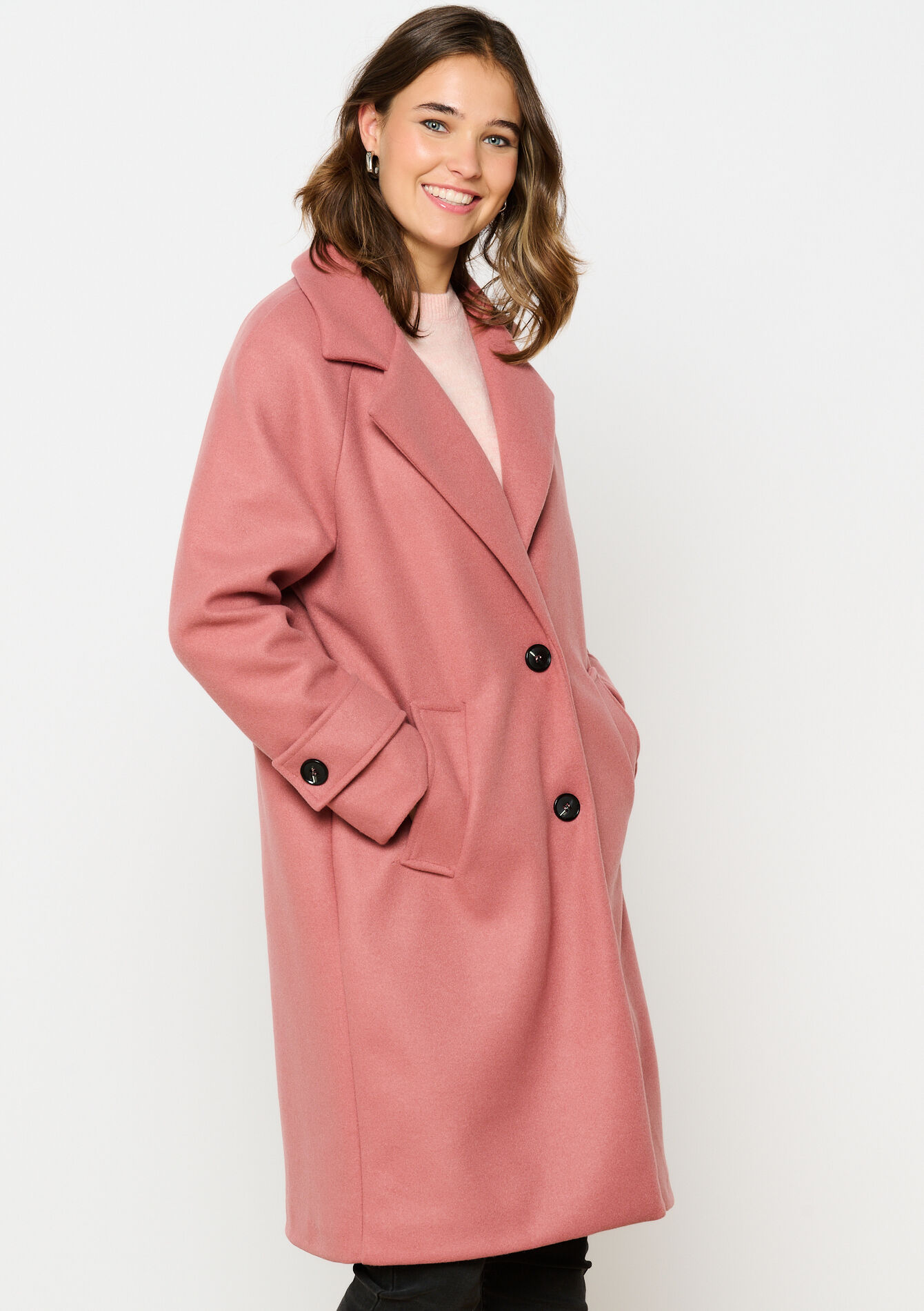 Manteau mi-long, Manteau mi-long - COSMETIC PINK - 23000713_5733