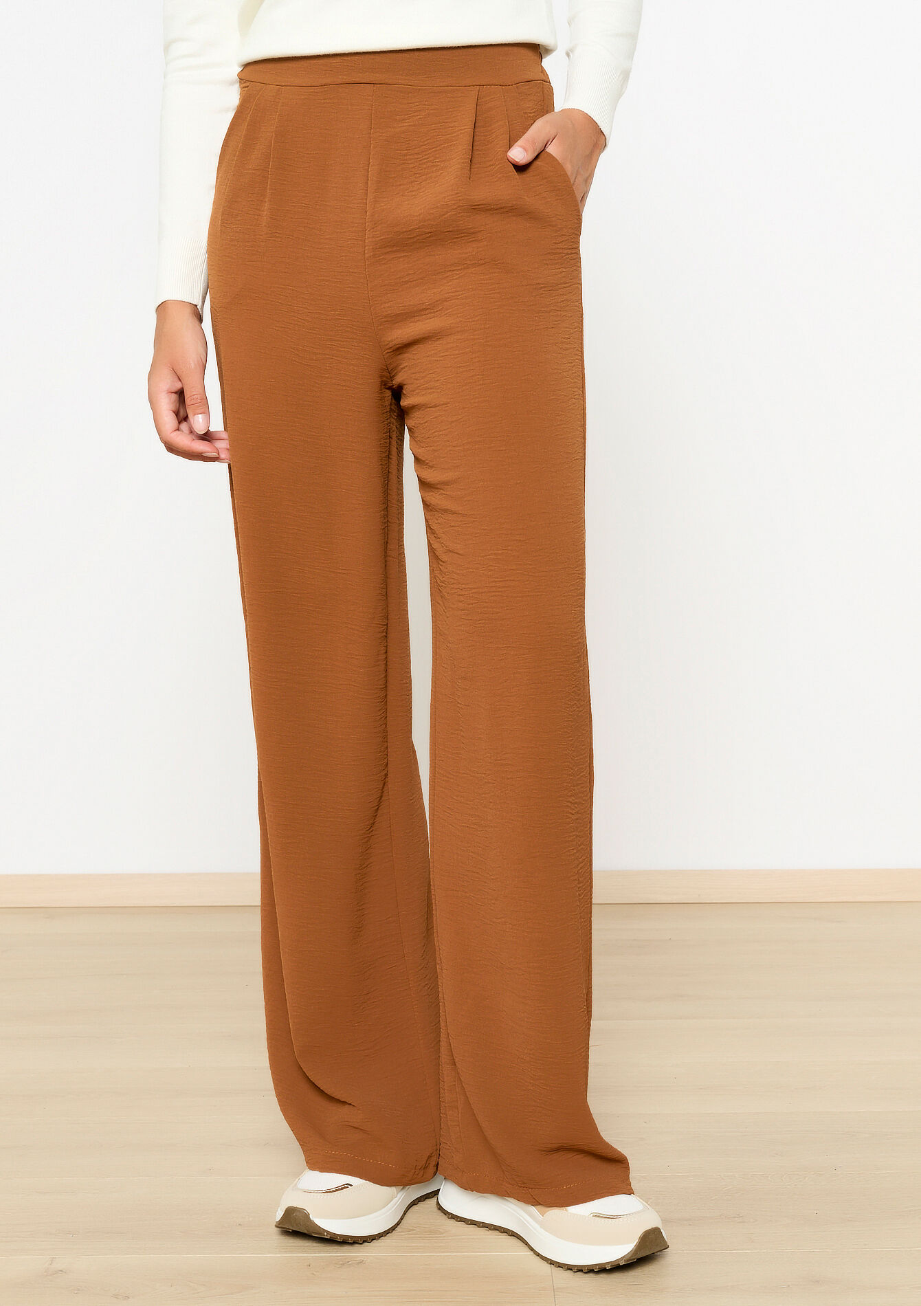 Wijde broek, Wijde broek - LIGHT CAMEL - 06600891_3814