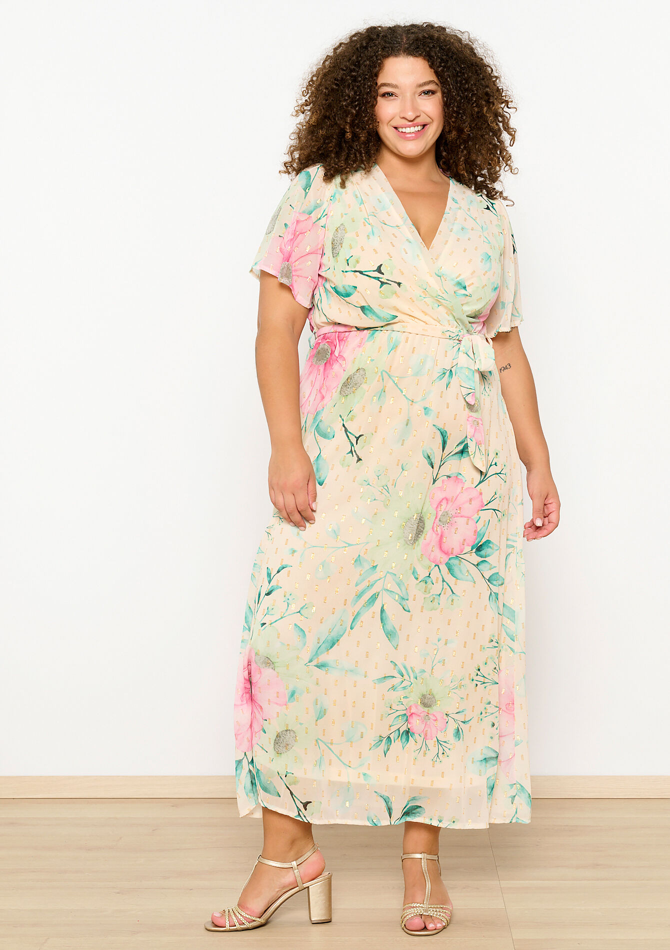 Robe longue à imprimé fleuri, Robe longue à imprimé fleuri - VANILLA WHITE - 08103670_1013