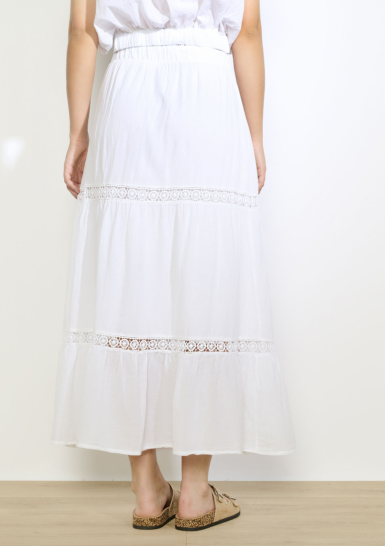 Boho maxi rok, Boho maxi rok - OPTICAL WHITE - 07101386_1019