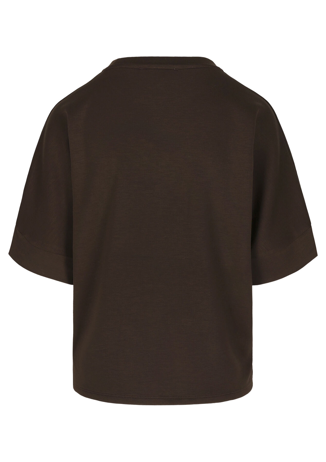 Modal T-shirt met ronde hals, Modal T-shirt met ronde hals - BROWN DARK CHOCOLATE - 15100407_3720