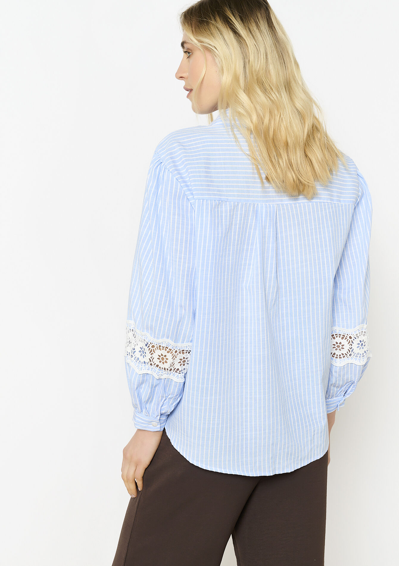 Chemise à rayures ajourée, Chemise à rayures ajourée - BLUE PASTEL - 05702726_3003