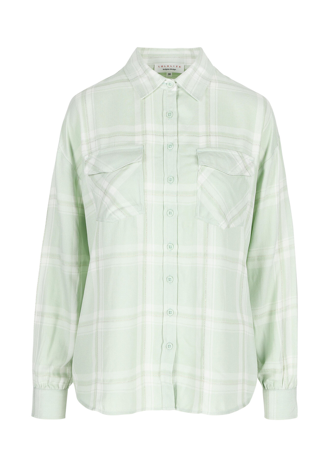 Geruit hemd met lurex, Geruit hemd met lurex - LIGHT GREEN PASTEL - 05702407_1822