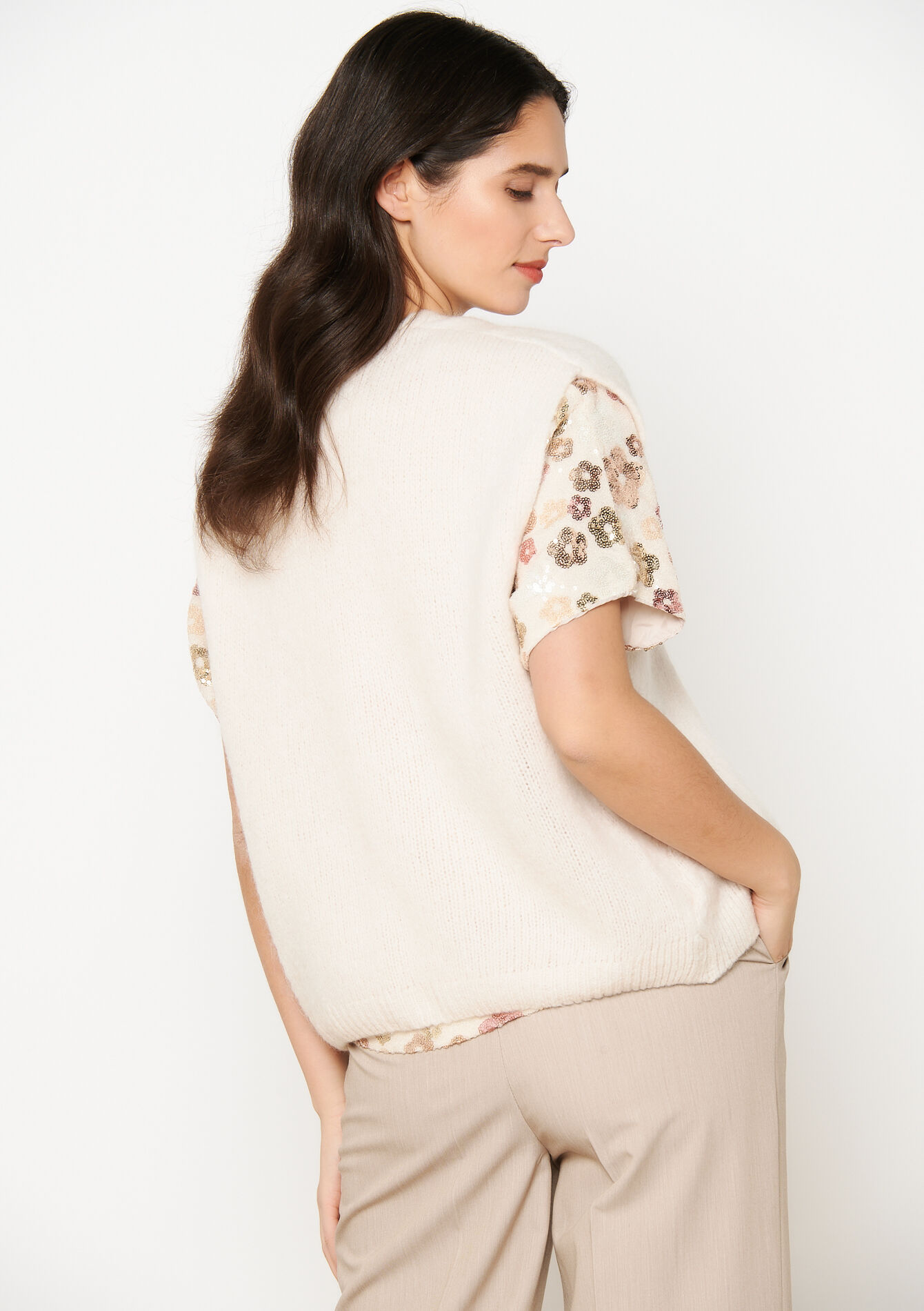 Cardigan sans manches, Cardigan sans manches - VANILLA WHITE - 04101290_1013