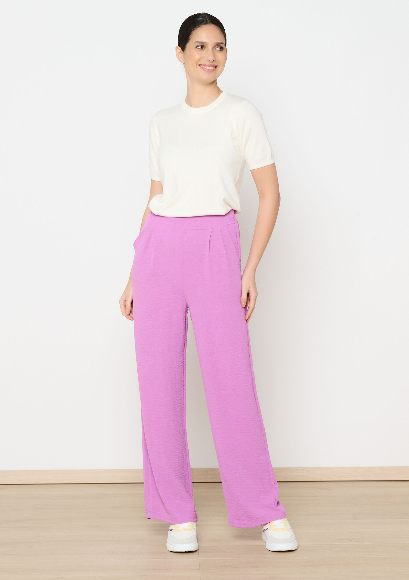 Pantalon large fluide, Pantalon large fluide - PURPLE BLUSH - 06600961_2577