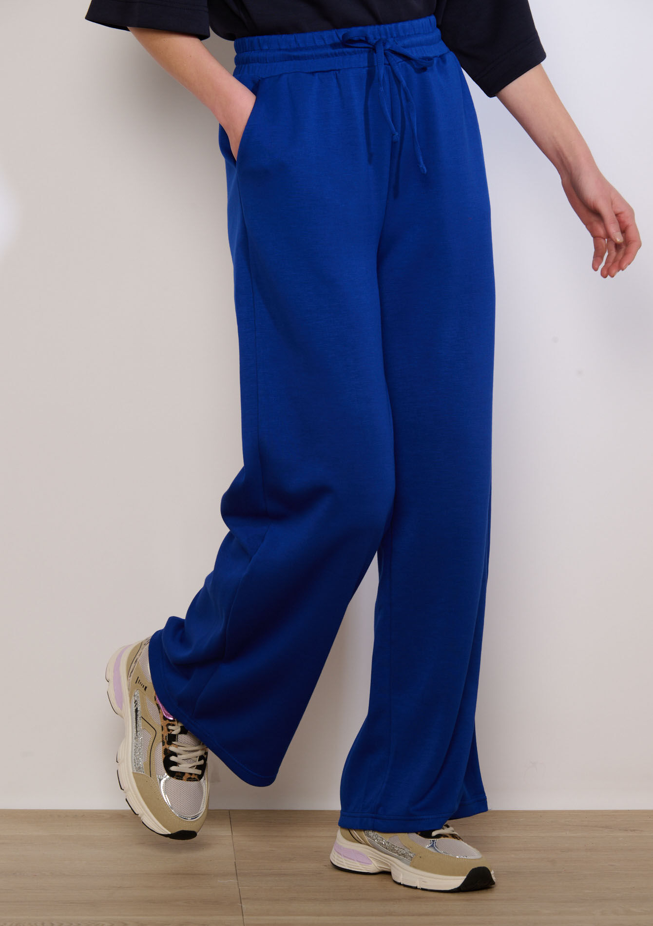 Wijde joggingbroek van modal - ELECTRIC BLUE - 15100405_1619