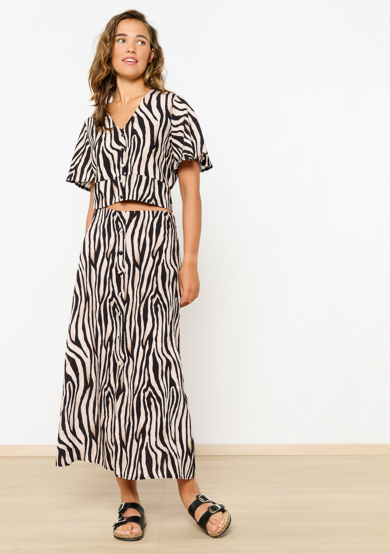 Maxi-rok met zebraprint - BLACK - 07101272_1119