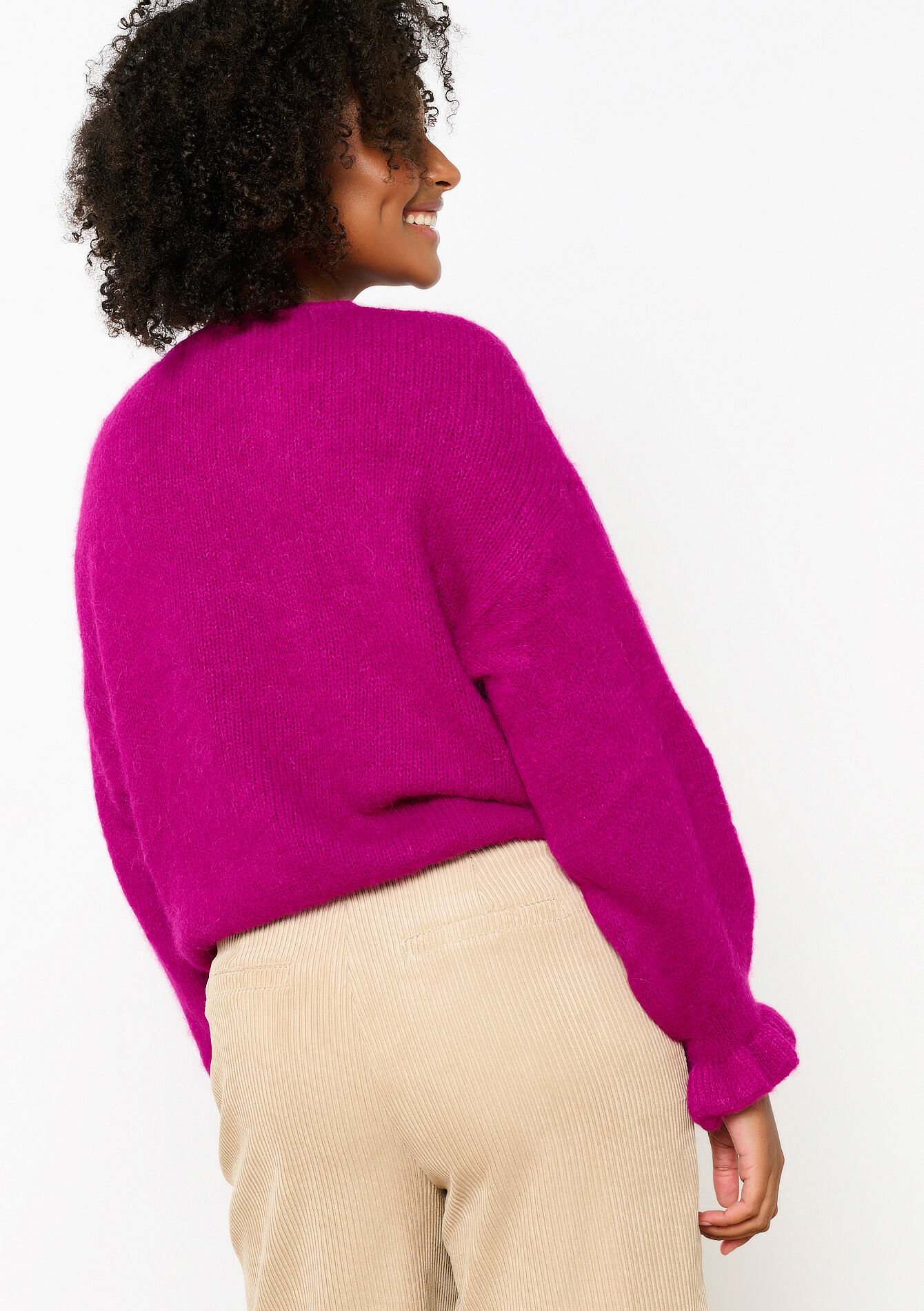 Alpaca cardigan with frills, Alpaca cardigan with frills - VIOLINE - 04101200_2576