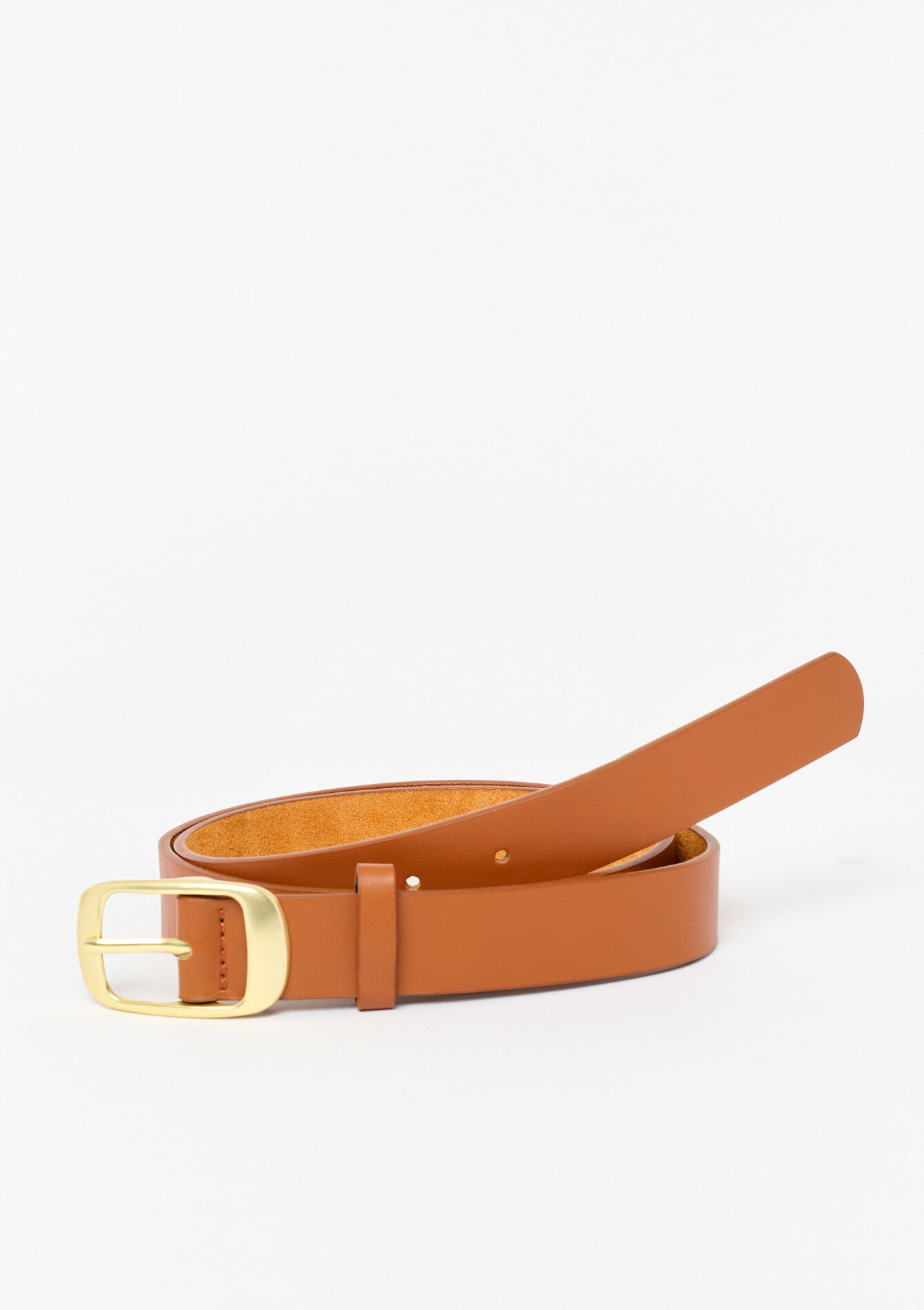 Leather belt, Leather belt - CAMEL CINNAMON - 14001838_3835