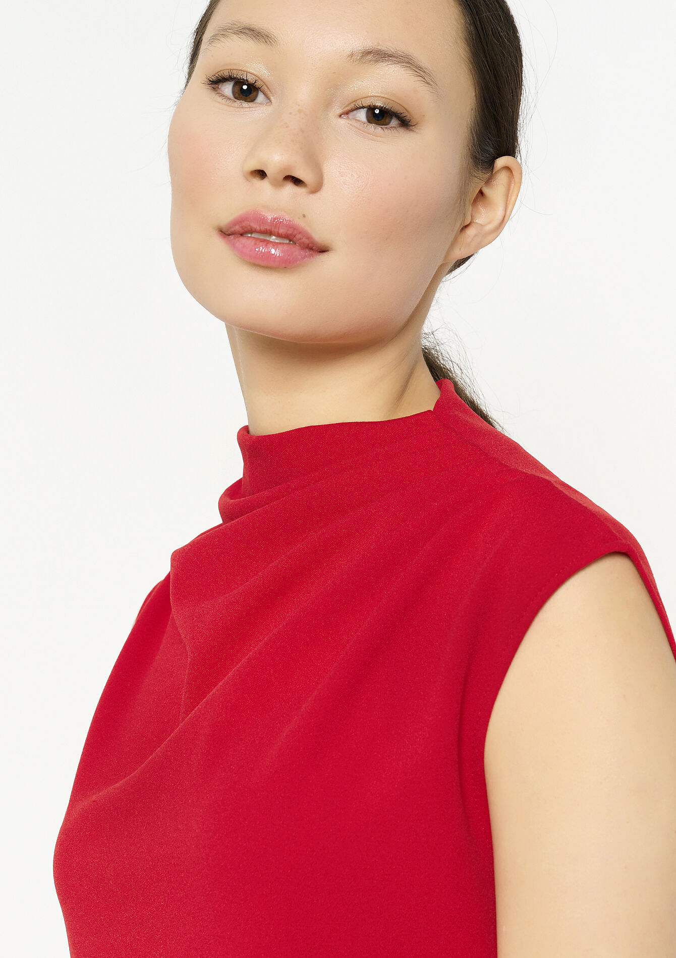 Rechte jurk in scubastof - RED LIPSTICK - 08103991_5310