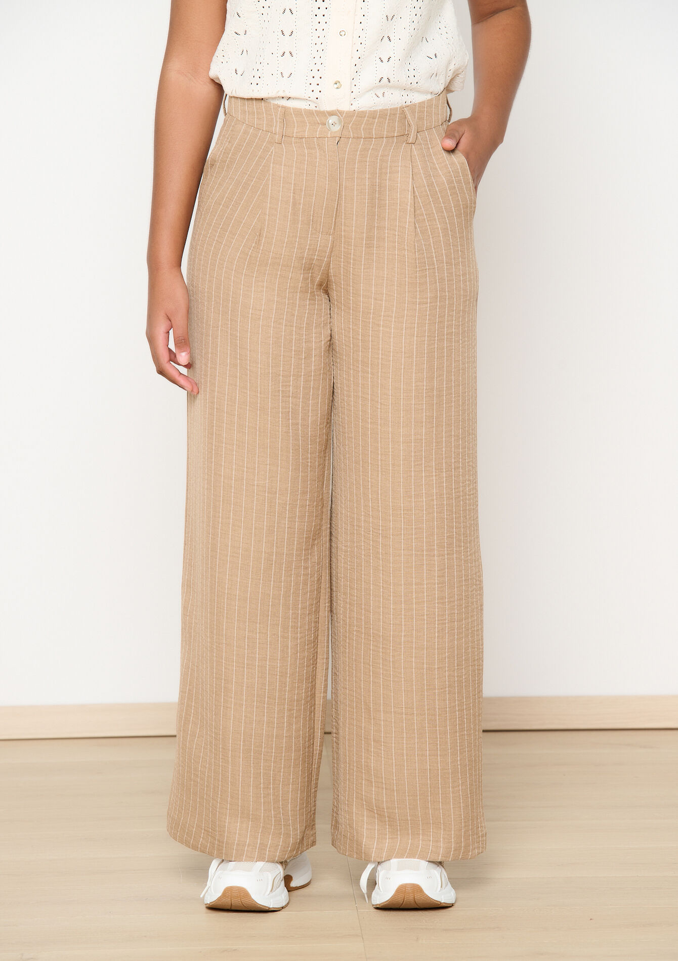 Pantalon habillé à rayures, Pantalon habillé à rayures - BEIGE SAND - 06100703_1940