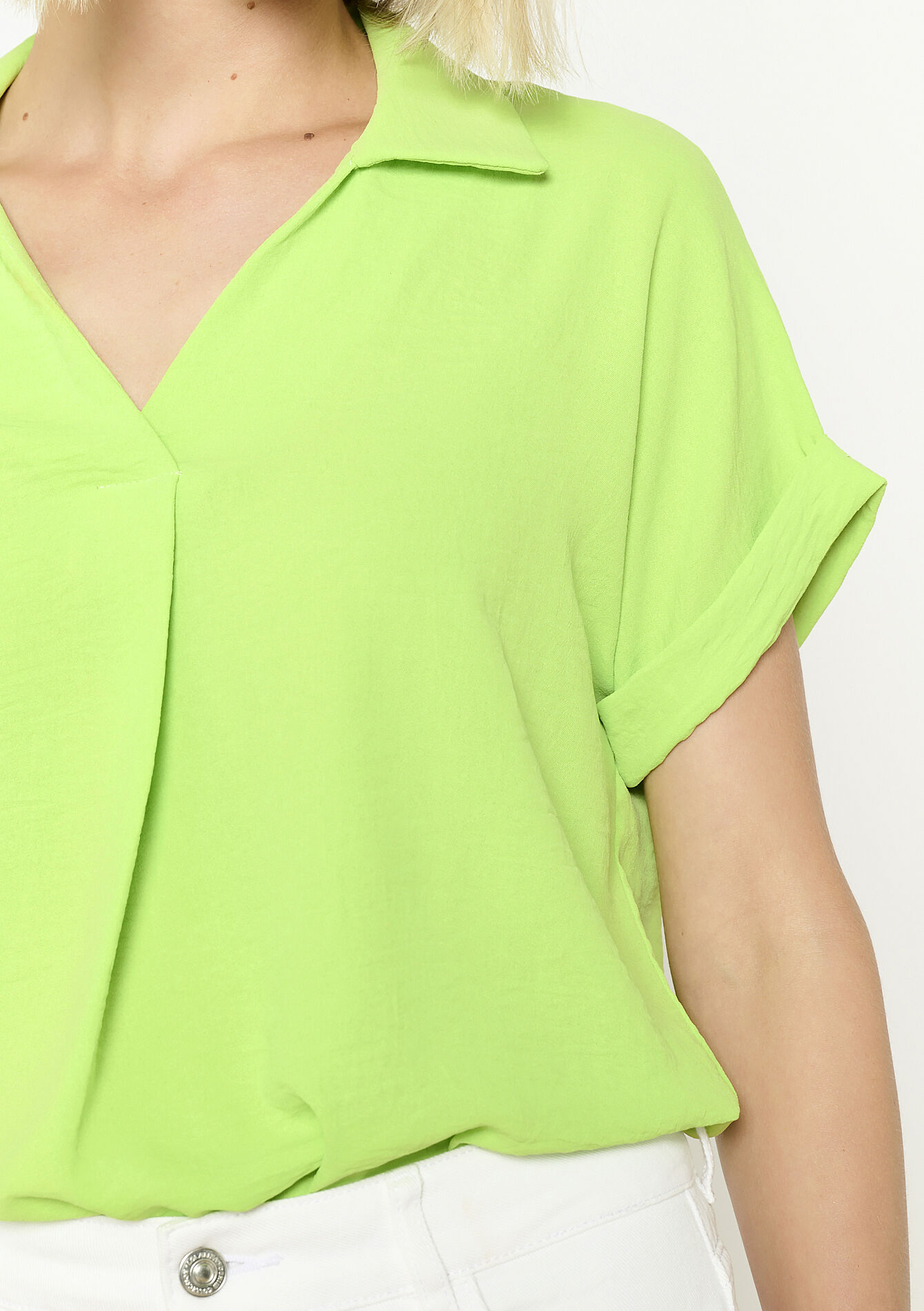 Blouse met polokraag, Blouse met polokraag - LIME PUNCH - 05702739_1823