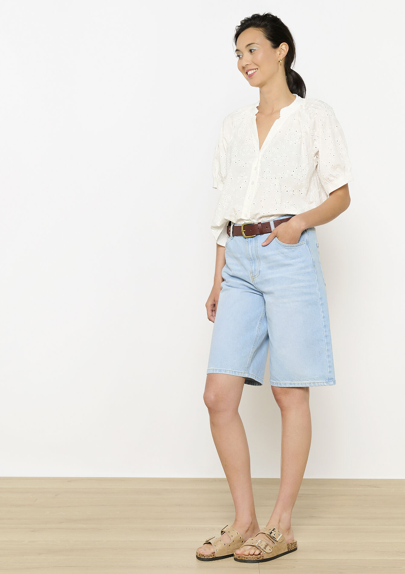 Romantisch geborduurde blouse, Romantisch geborduurde blouse - OPTICAL WHITE - 05702847_1019