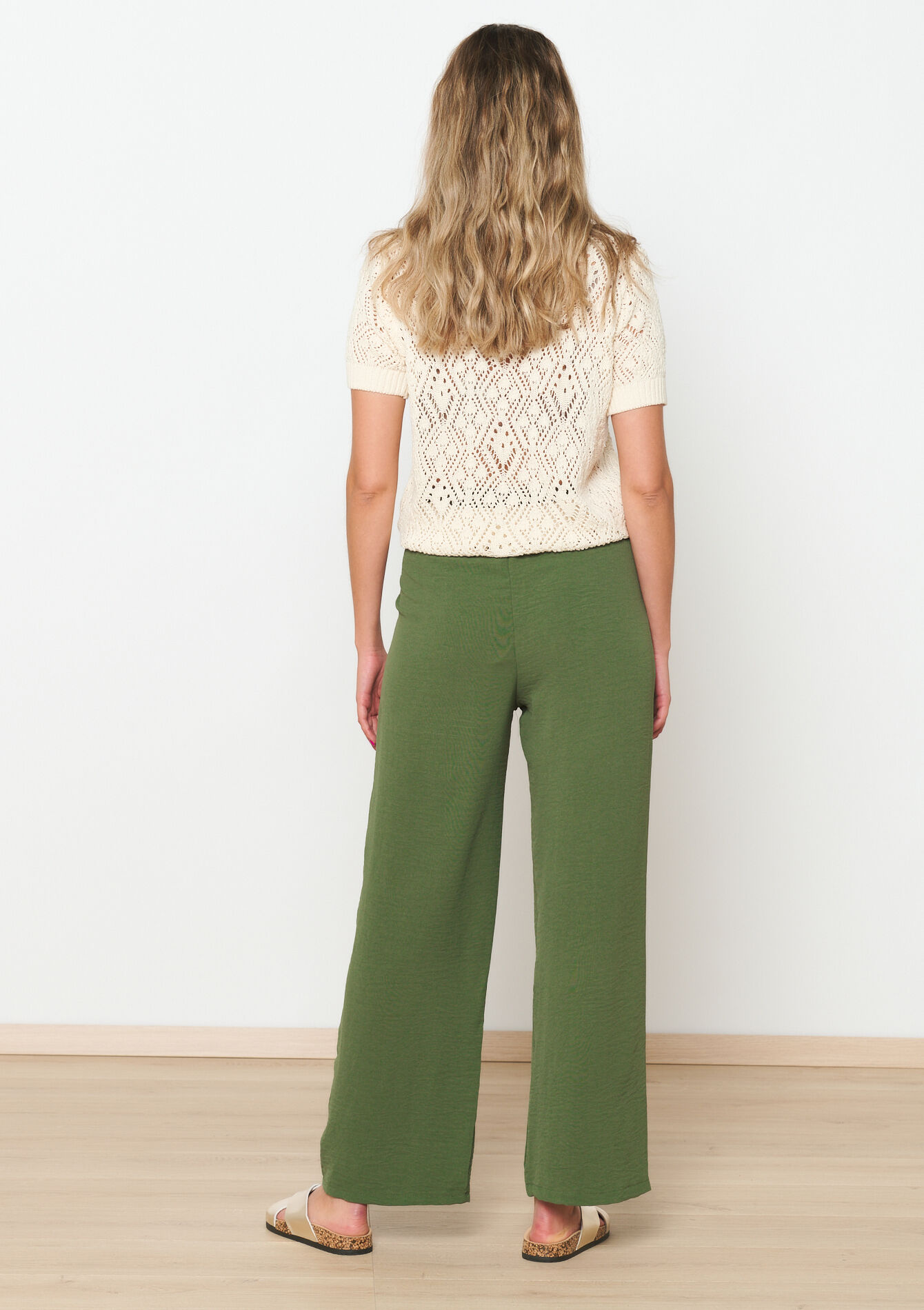 Wijde pantalon, Wijde pantalon - KHAKI STRAW - 06600821_2544