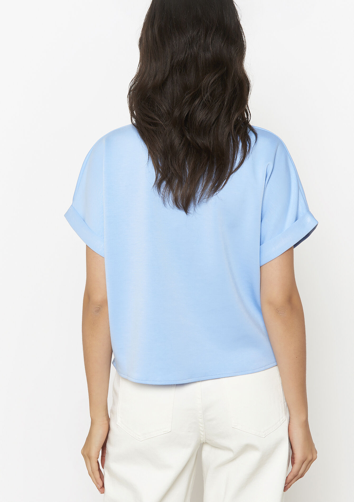 Losvallend hemd met korte mouwen, Losvallend hemd met korte mouwen - LT BLUE - 02301804_2519