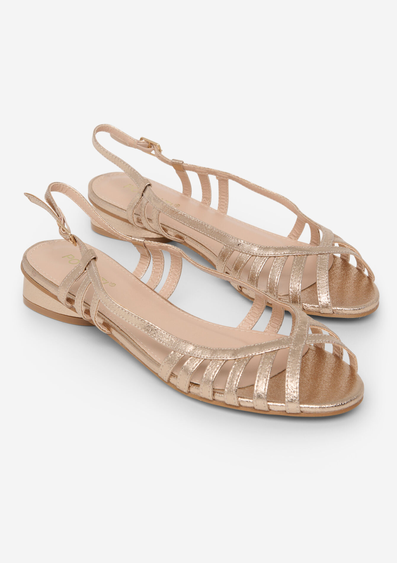 Sandales à brides métalliques, Sandales à brides métalliques - CHAMPAGNE SAND - 13000802_4007