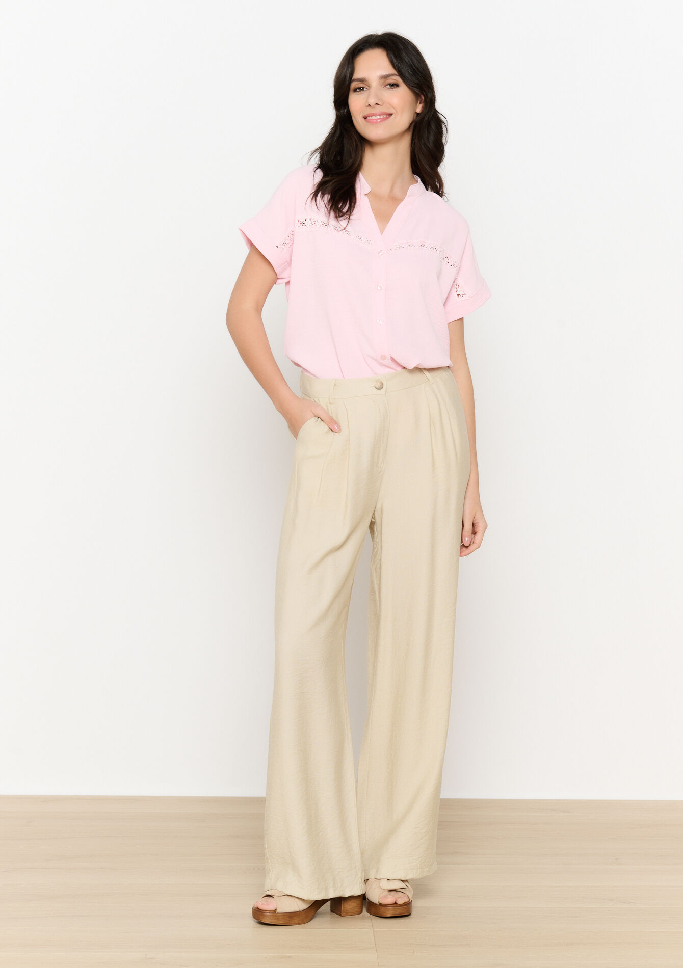 Blouse brodée fluide, Blouse brodée fluide - LIGHT PINK - 05702779_1303