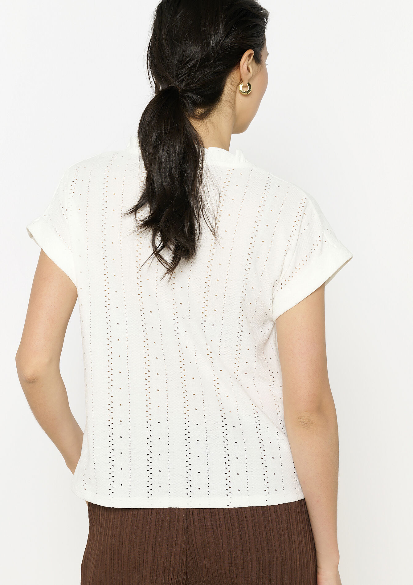 Opengewerkte top met knopen, Opengewerkte top met knopen - OPTICAL WHITE - 02301860_1019