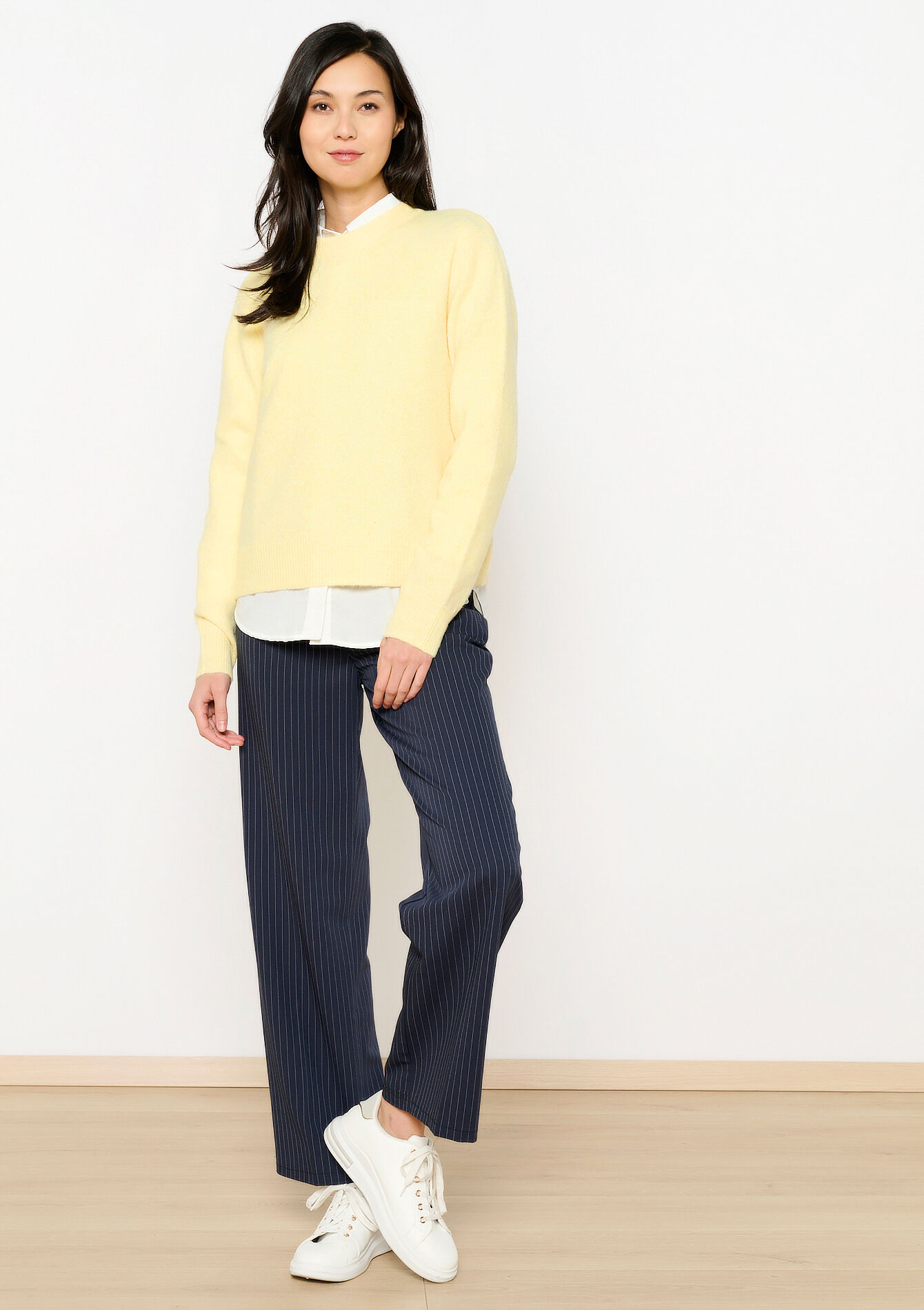 Basic trui met korte hals, Basic trui met korte hals - YELLOW PASTEL - 04006821_5004