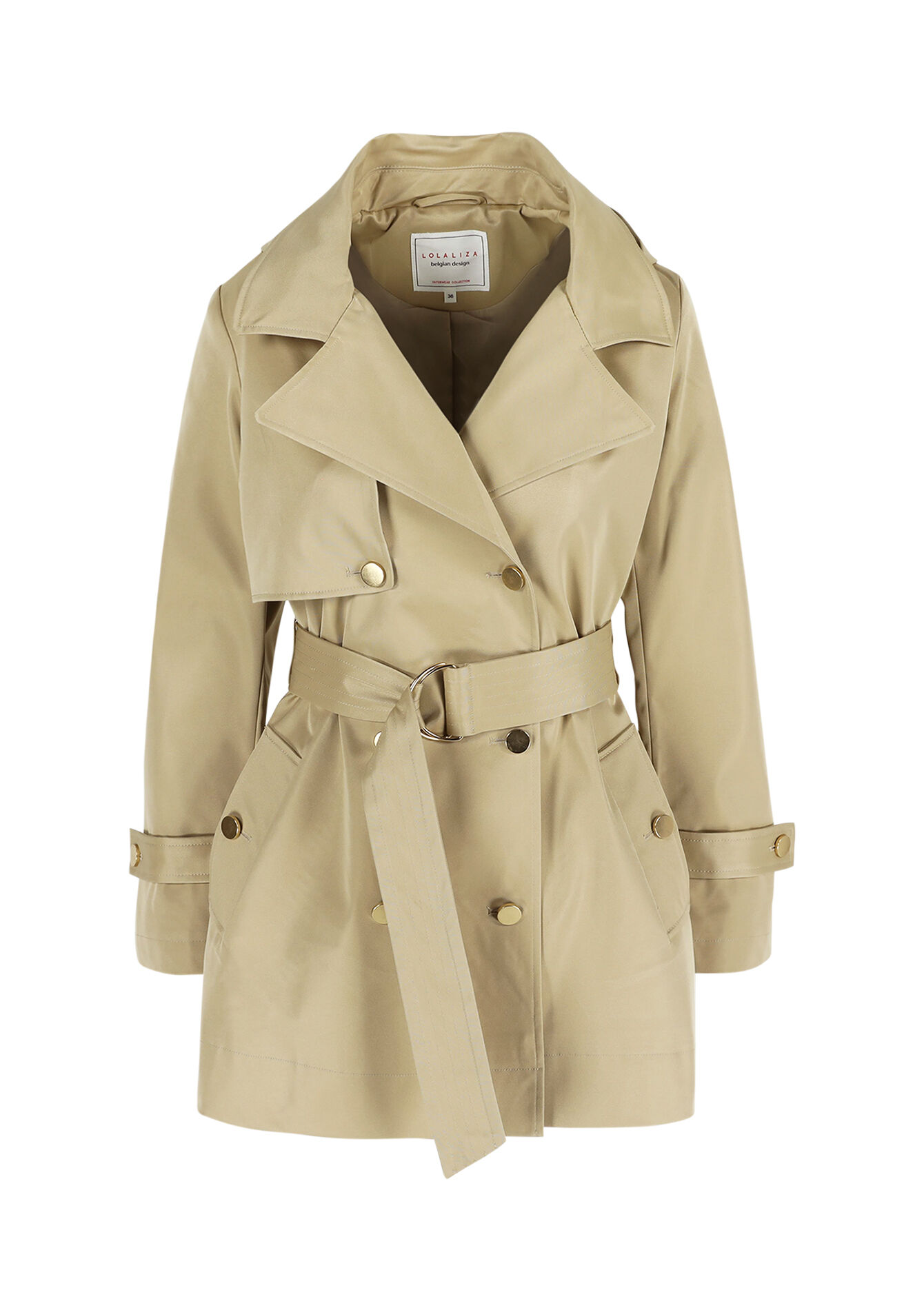 Half-length trench coat, Half-length trench coat - BEIGE SAND - 23000720_1940
