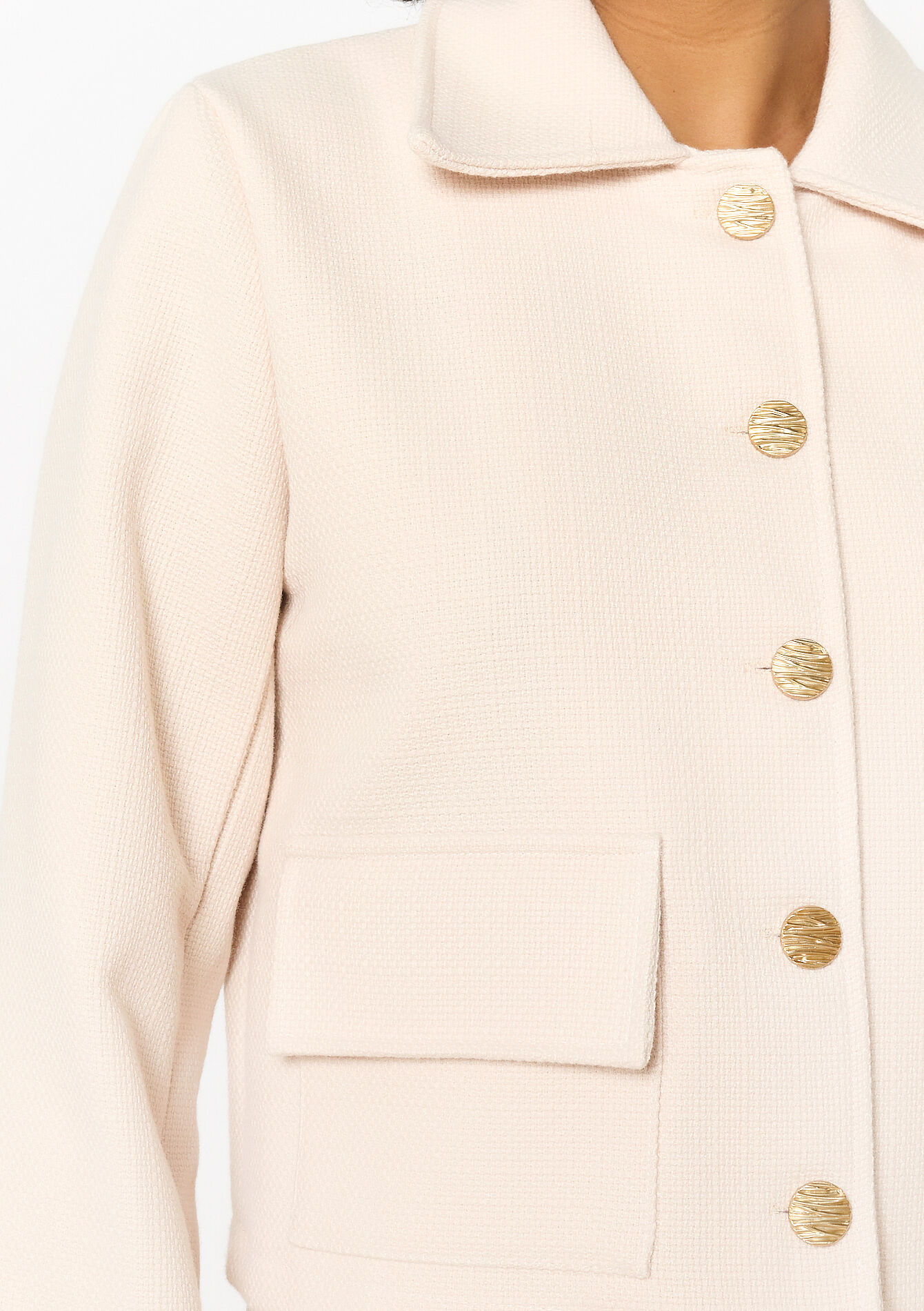 Tweed jacket with buttons, Tweed jacket with buttons - VANILLA WHITE - 09101027_1013