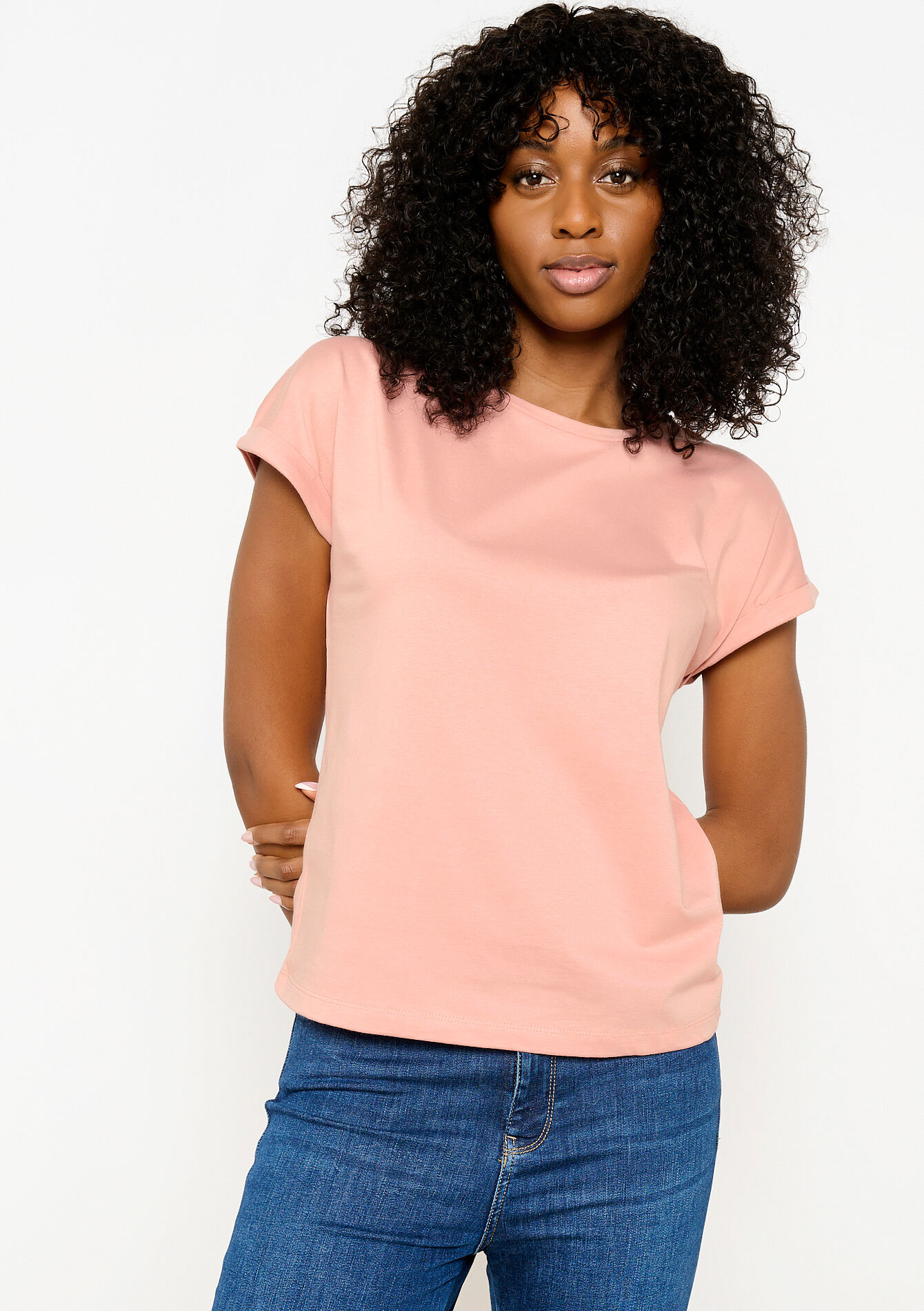 Basic T-shirt, Basic T-shirt - NUDE PINK - 02301630_1301