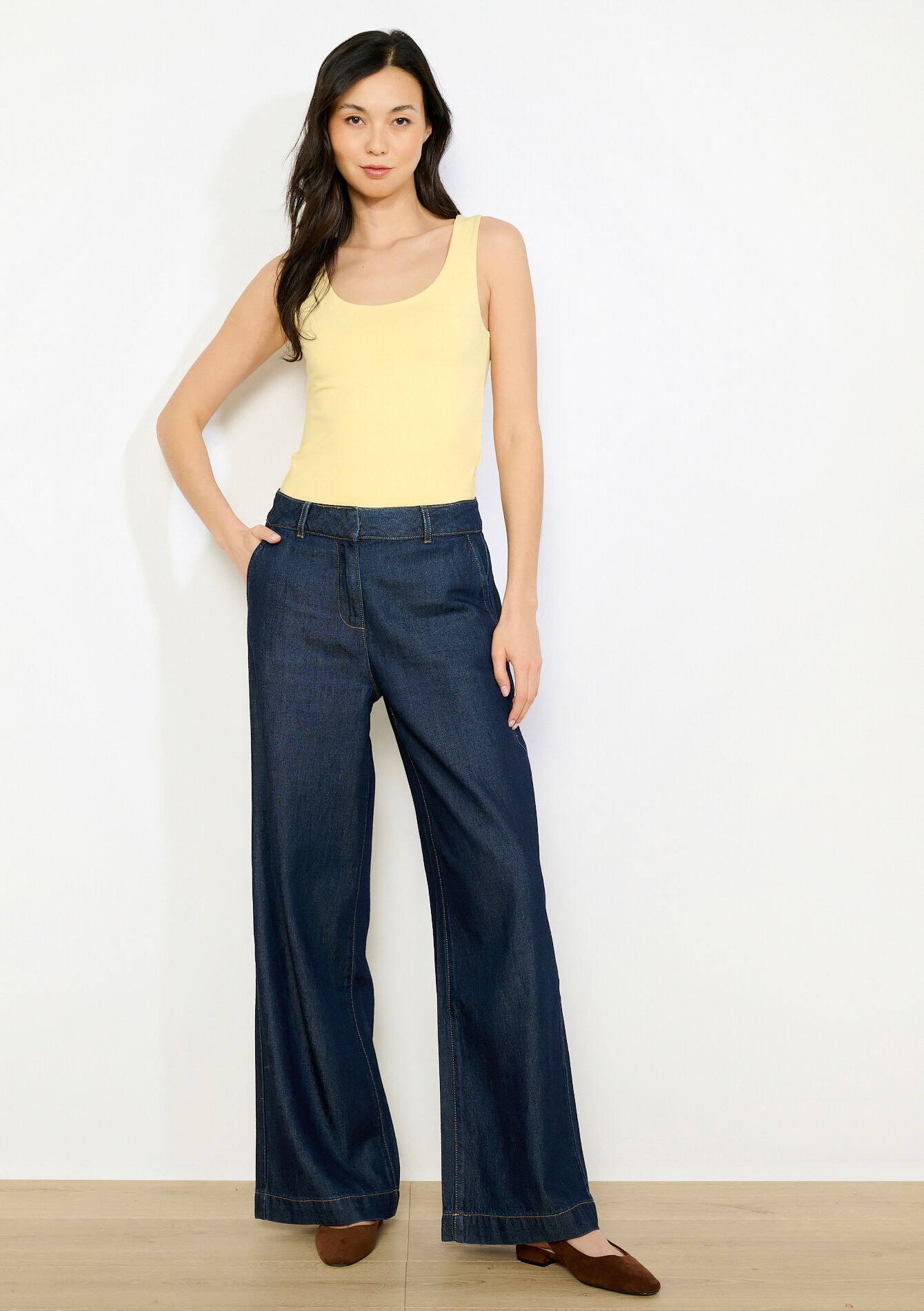 Tanktop met ronde hals - YELLOW PASTEL - 02200530_5004