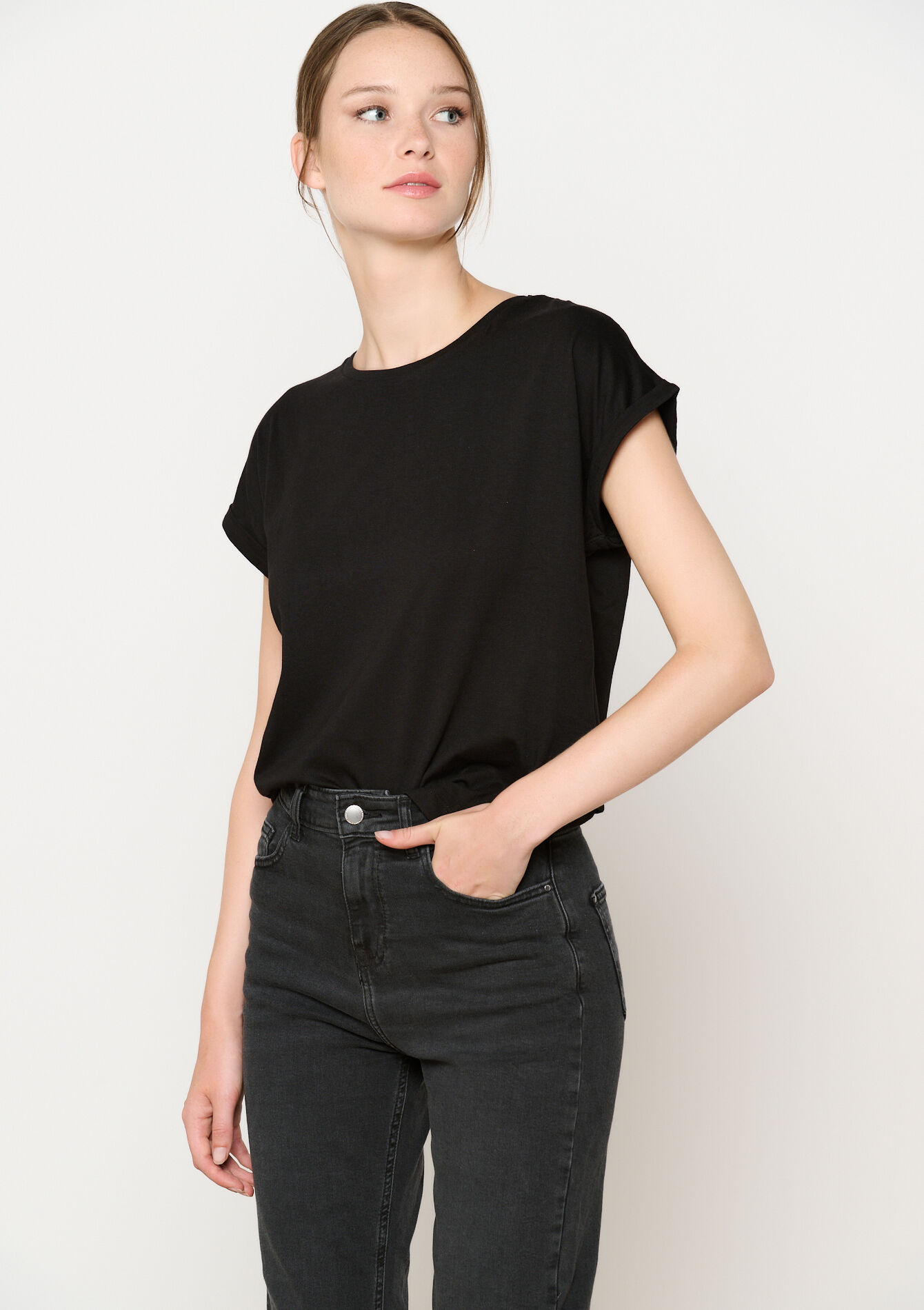 T-shirt à manches courtes, T-shirt à manches courtes - BLACK - 02301582_1119