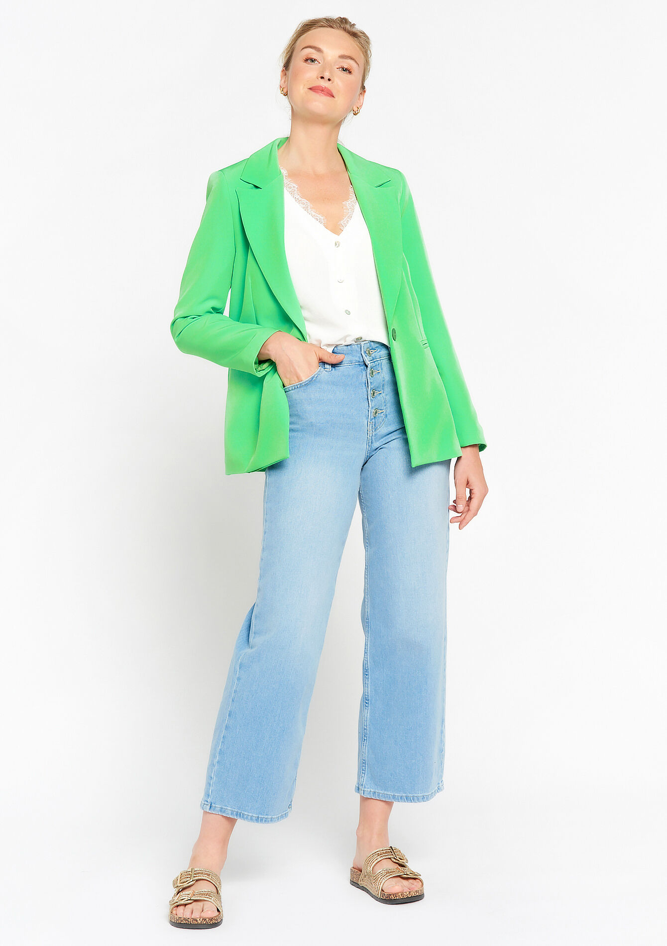Suiting blazer - LIGHT GREEN PASTEL - 09100749_1822