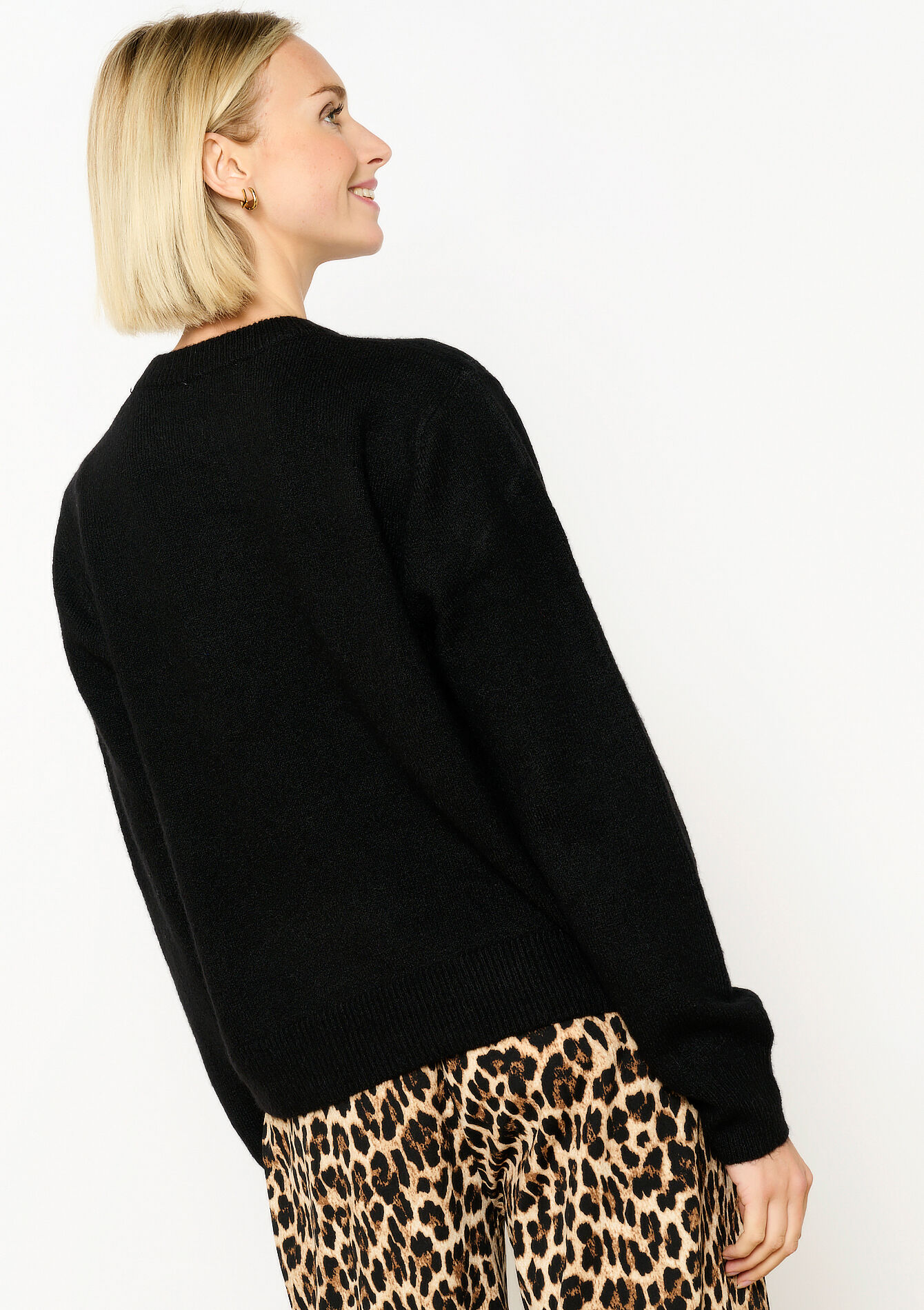 Basic pullover with round neck, Basic pullover with round neck - BLACK - 04006522_1119