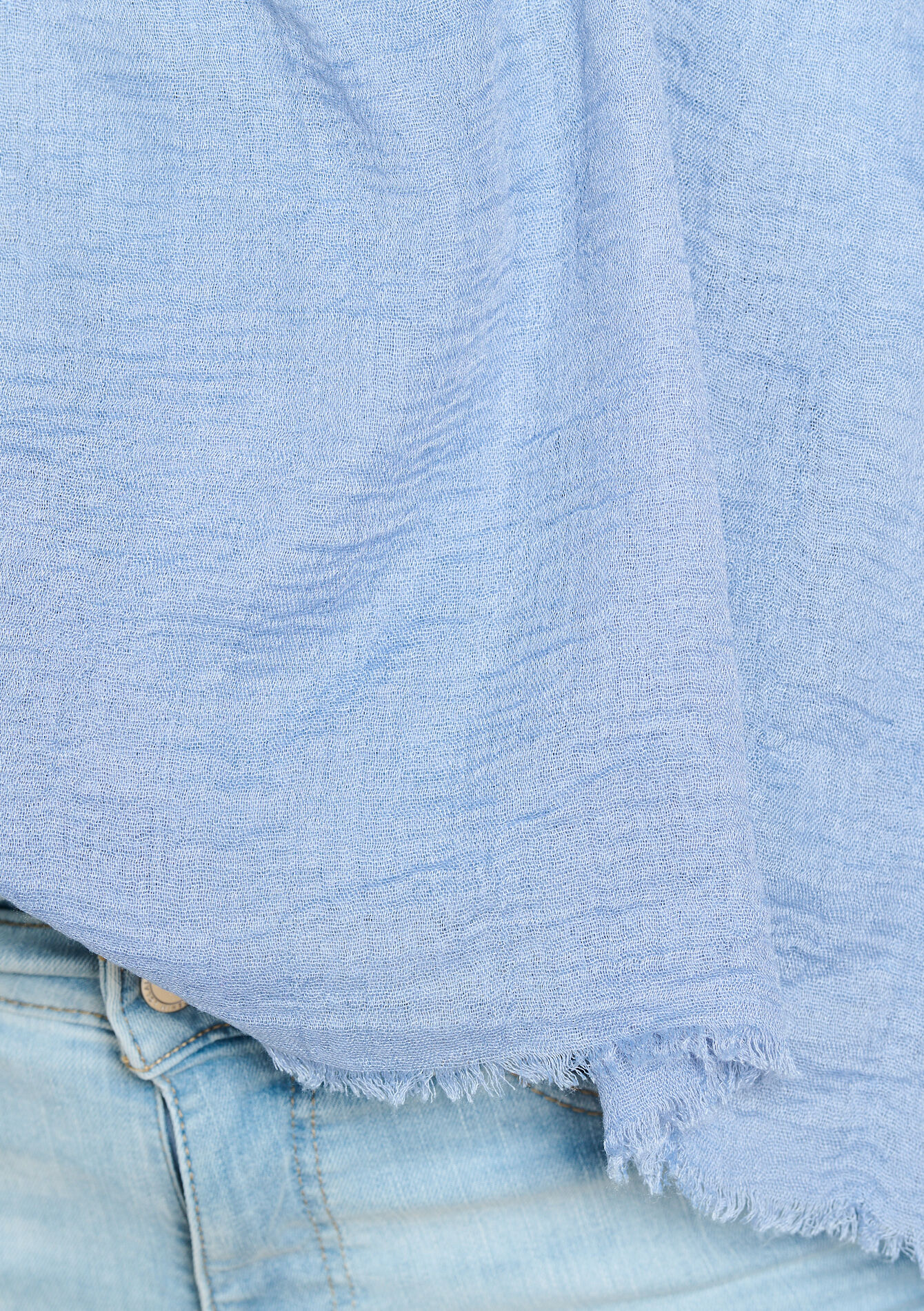 Foulard uni froissé, Foulard uni froissé - BLUE DENIM - 17101257_1638