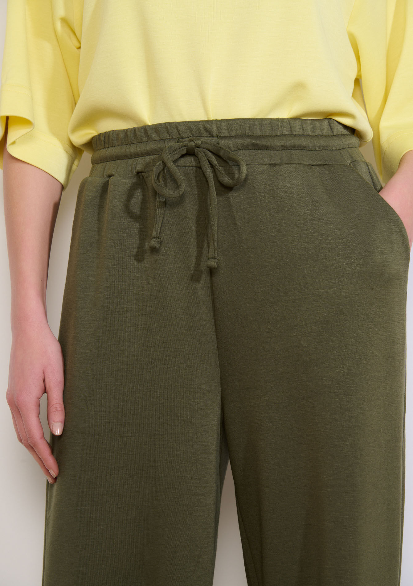 Wijde joggingbroek van modal, Wijde joggingbroek van modal - KHAKI MED - 15100405_4327