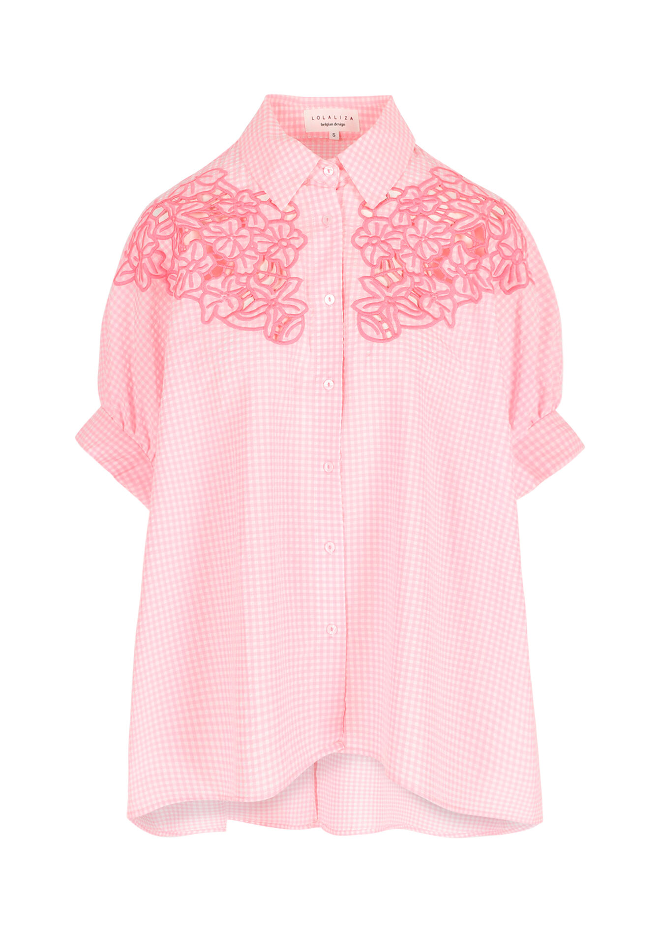 Chemise brodée oversize, Chemise brodée oversize - PINK BUBBLEGUM - 05702819_1477