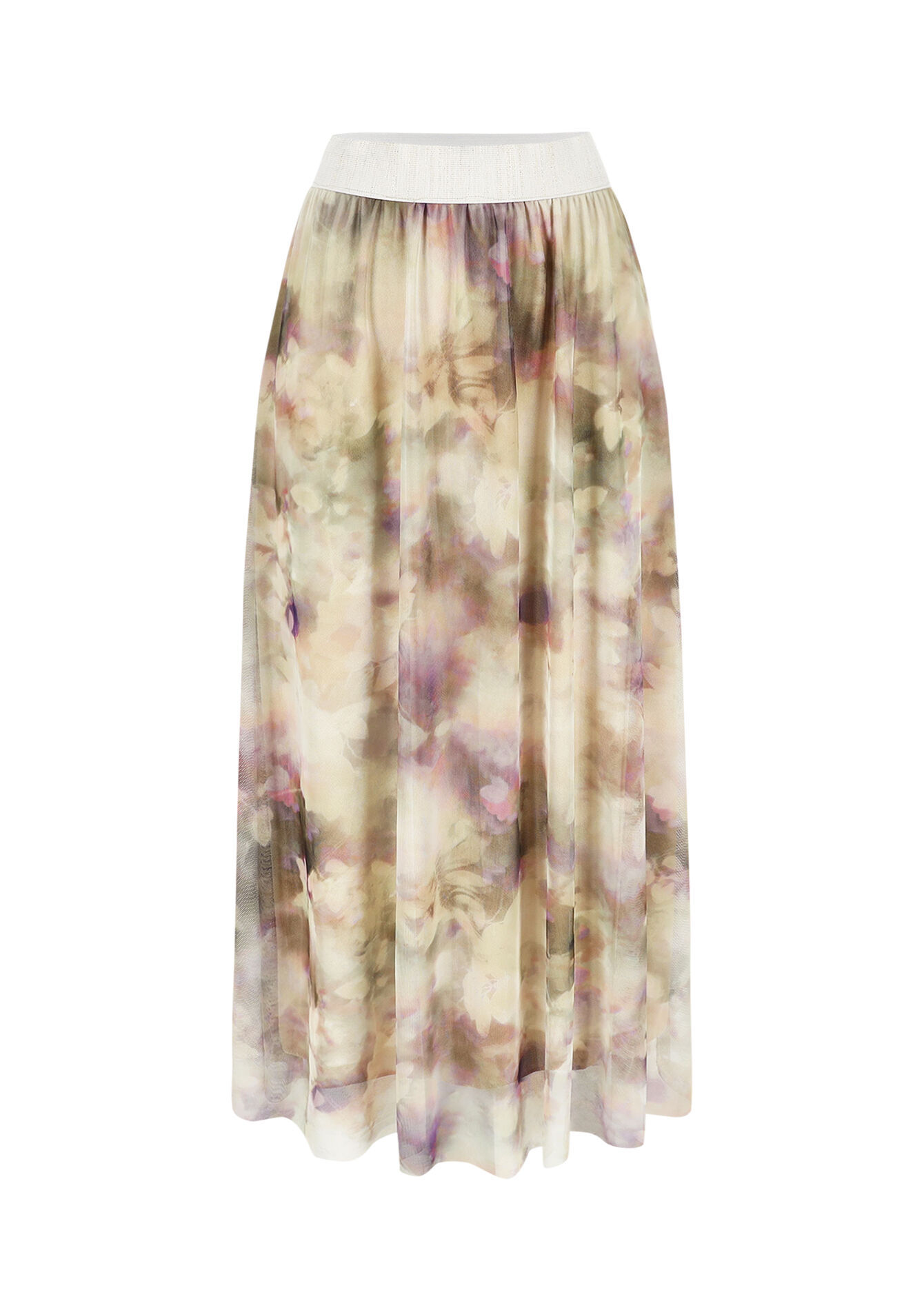 Mesh rok met blurry print, Mesh rok met blurry print - LT BEIGE - 07101344_2527