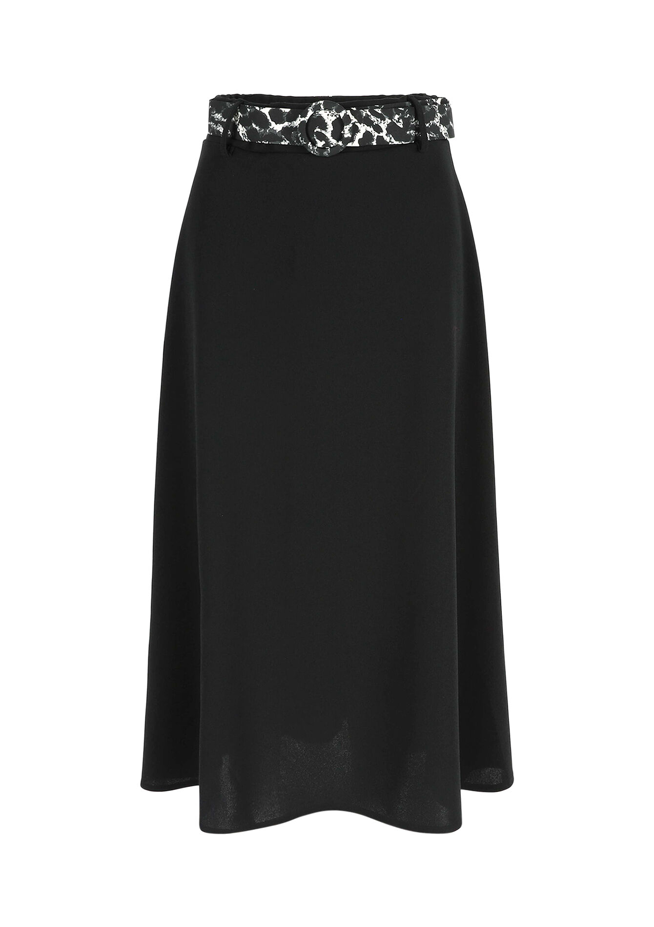 UItal maxi skirt with leopard belt - BLACK - 07101338_1119
