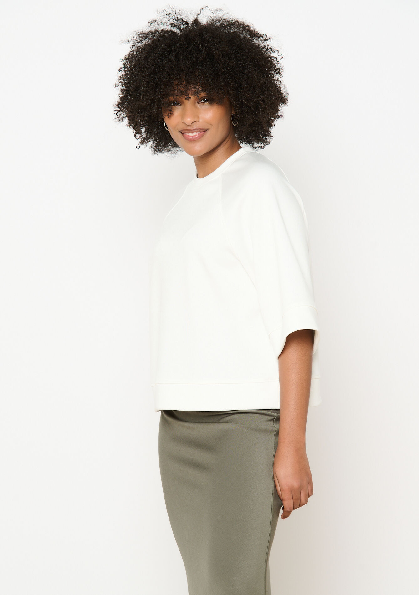 Losvallende sweat, Losvallende sweat - OFFWHITE - 03001777_1001