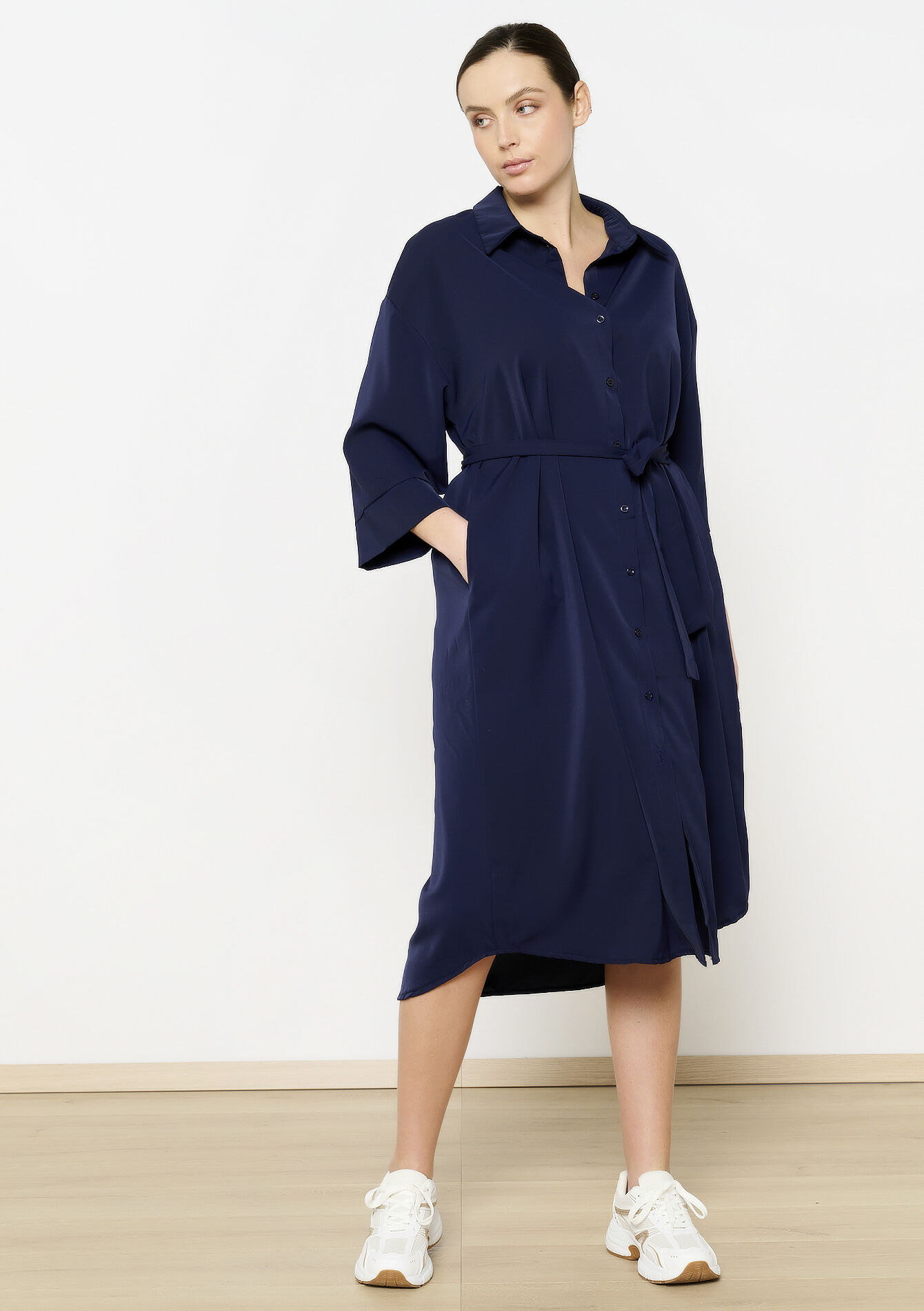 Robe-chemise longue avec noeud - NAVY BASIC - 1123550