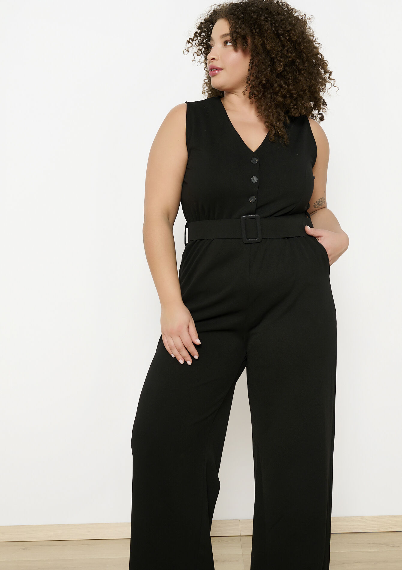 Jumpsuit in scubastof, Jumpsuit in scubastof - BLACK - 1123362