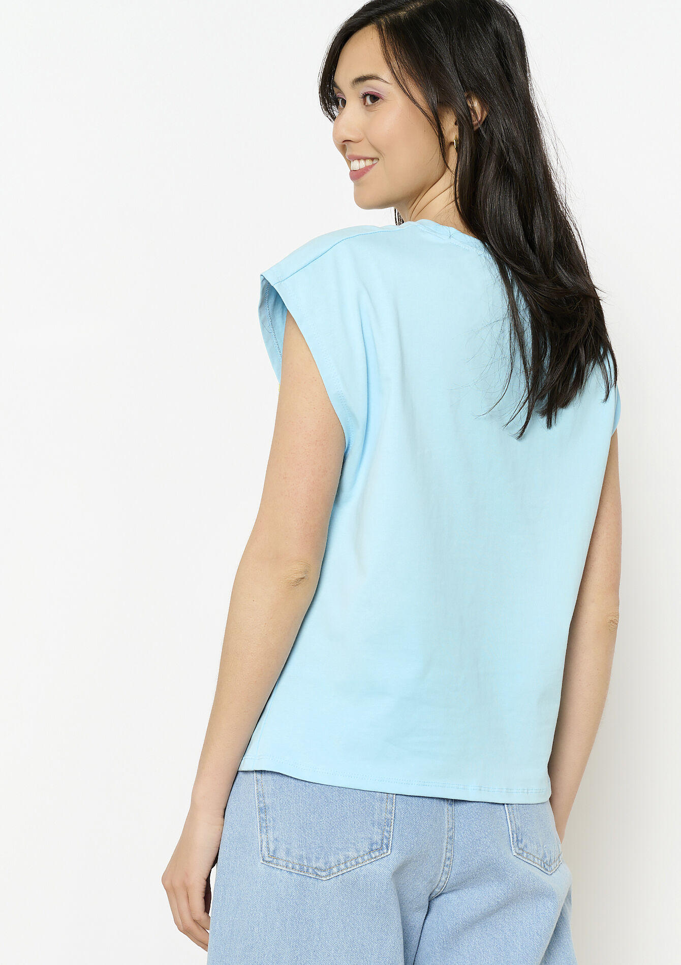 Flowing floral t-shirt, Flowing floral t-shirt - LT BLUE - 02301780_2519