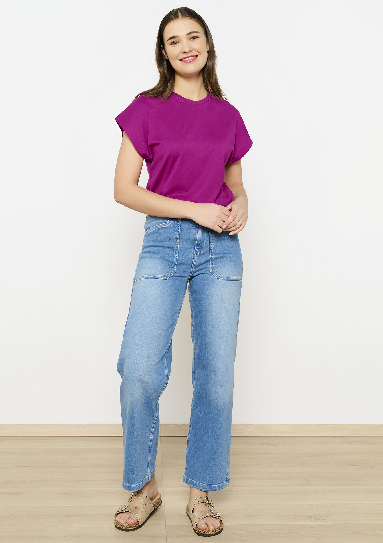 T-shirt basique en coton - VIOLINE - 02301672_2576