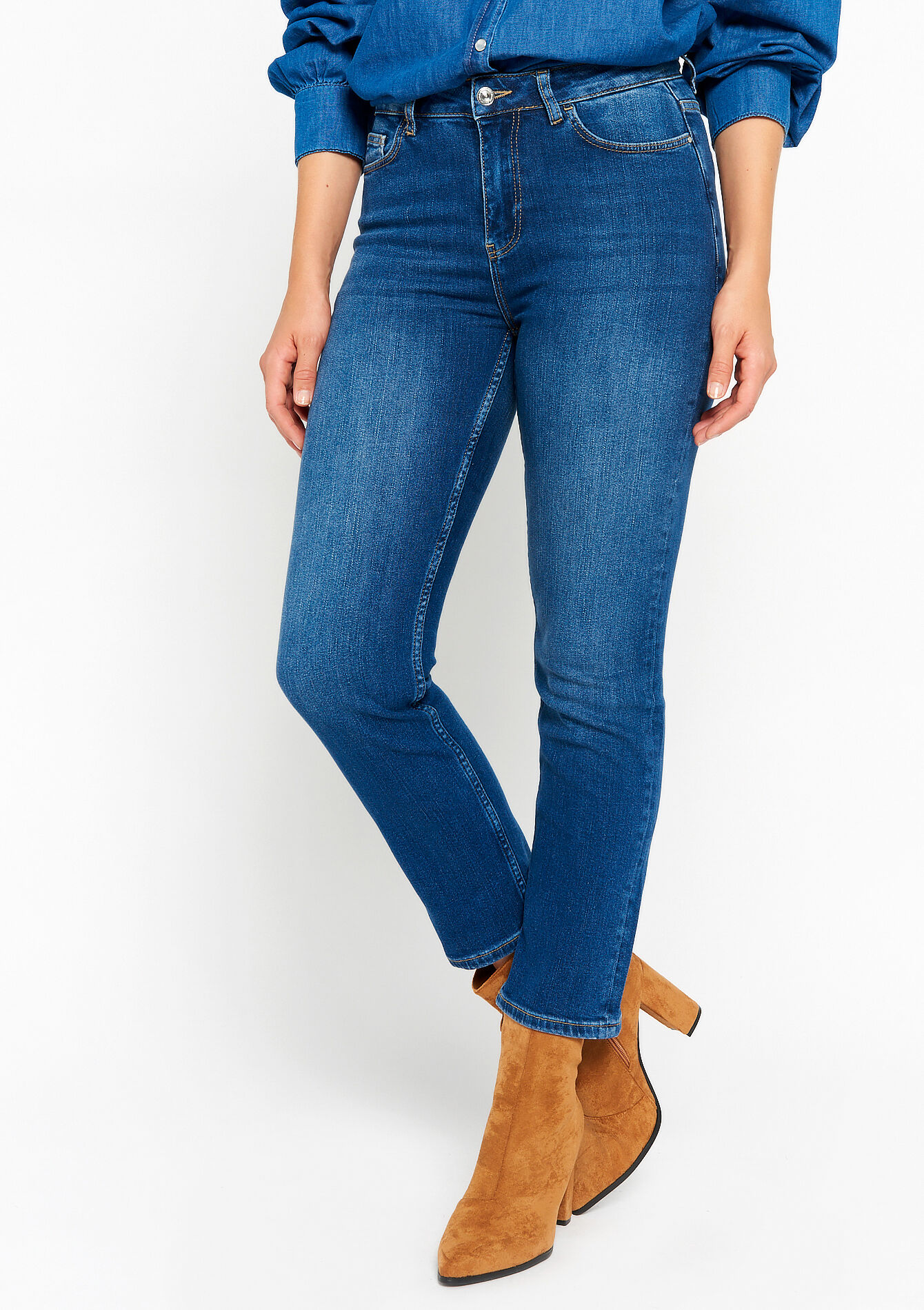 Rechte jeans, Rechte jeans - MEDIUM BLUE - 22000491_0500